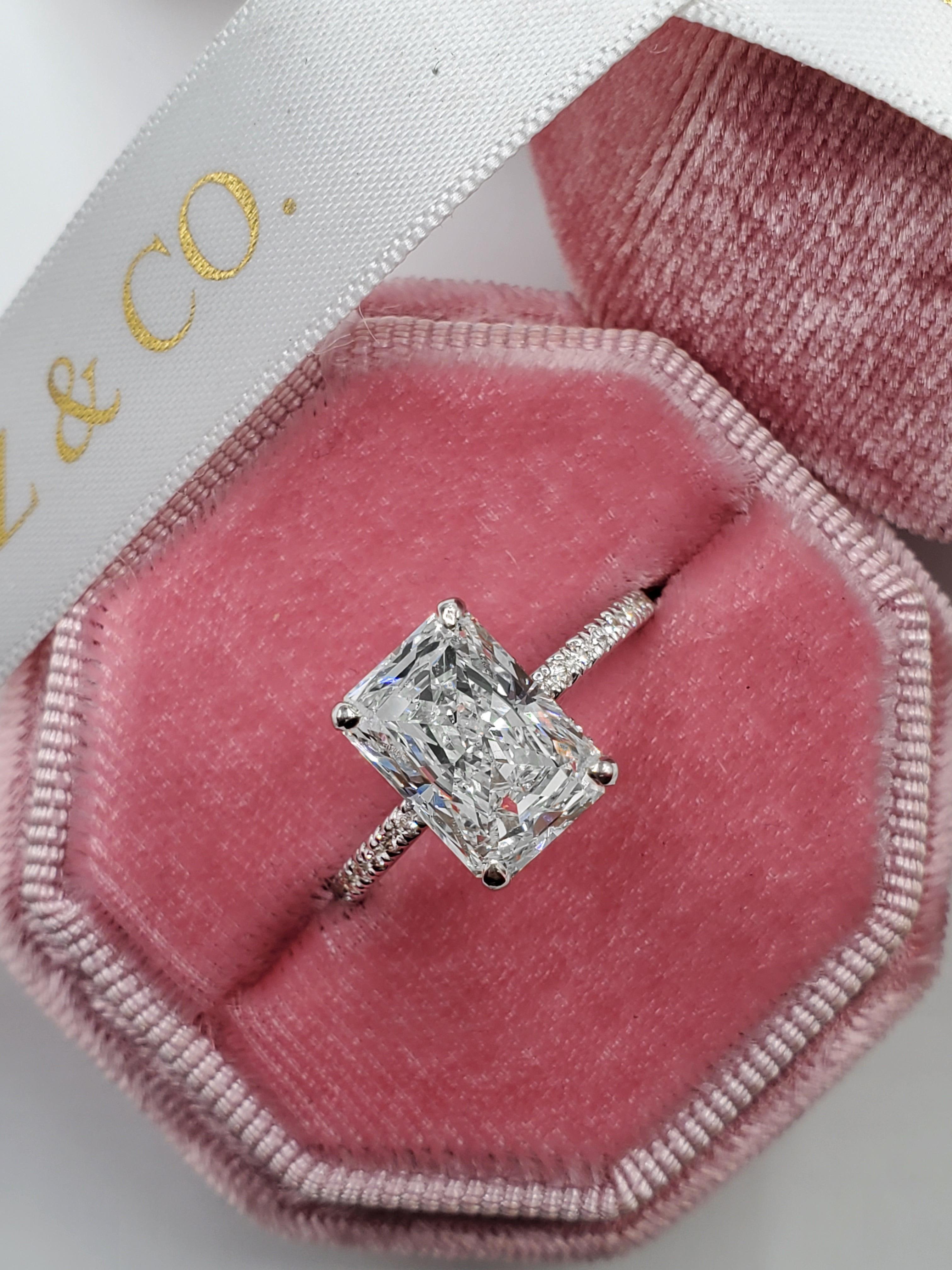 Radiant Elongated Cut Diamond Engagement Ring Carats