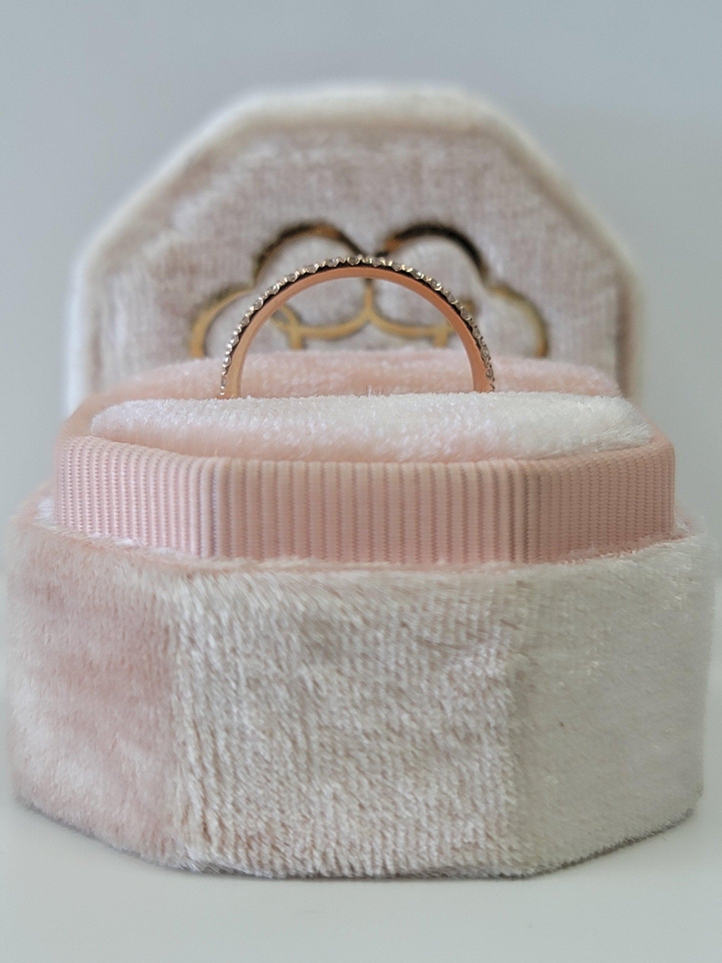 0.30 Ct Round Brilliant Cut Diamond Wedding Band in Rose Gold - BenzDiamonds