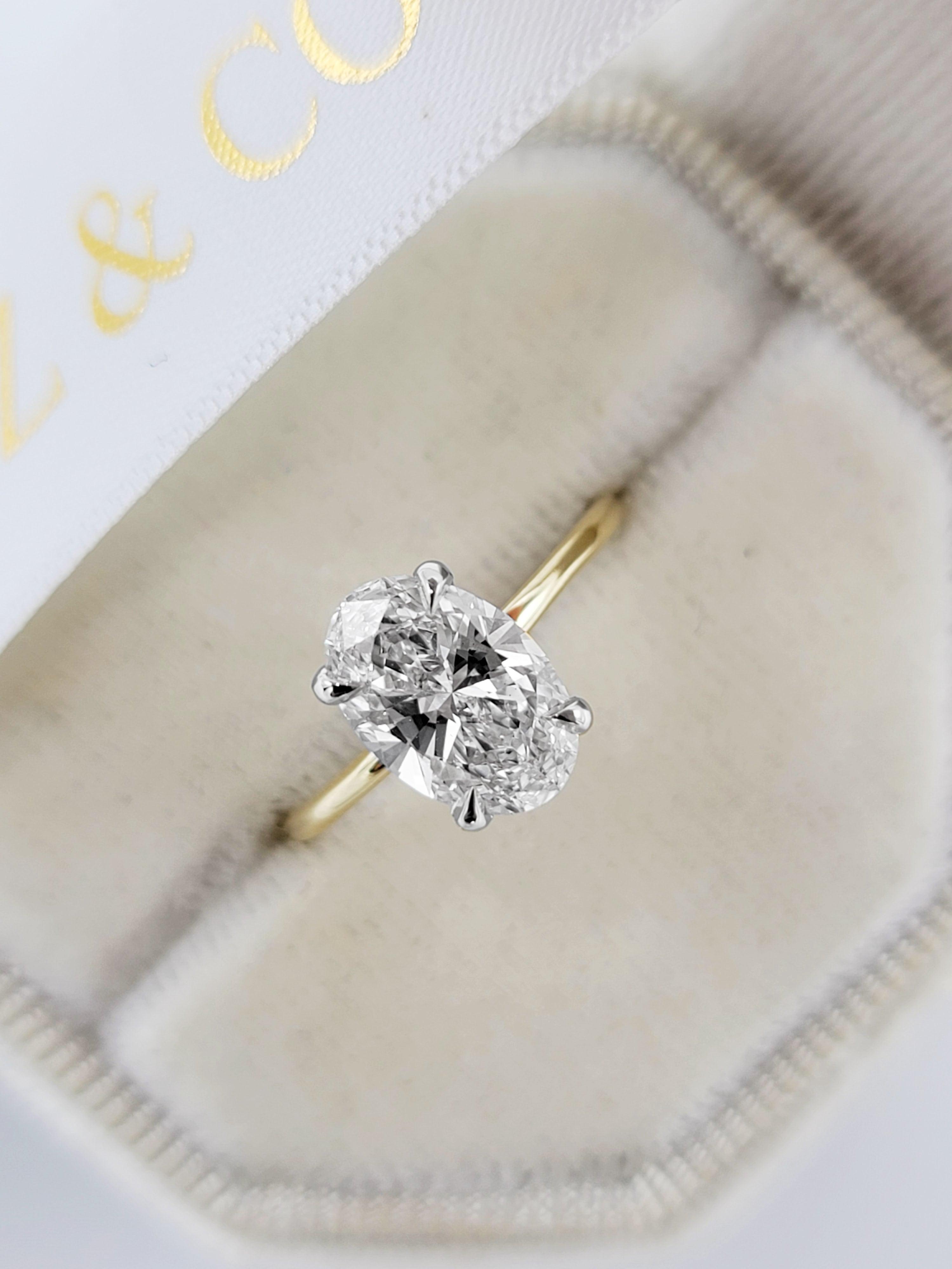 Carat Oval Cut Lab Grown Diamond Solitaire Engagement Ring