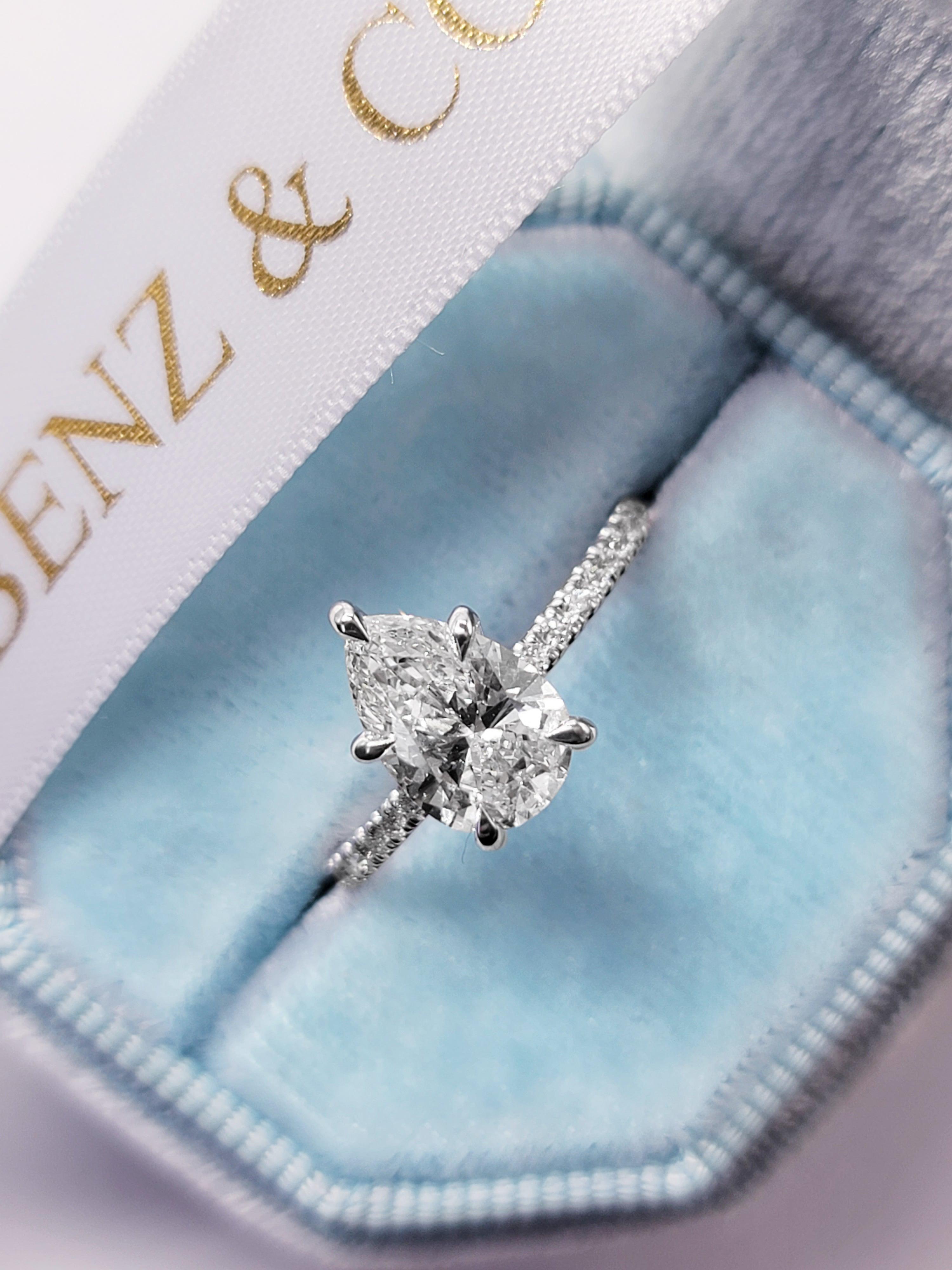 Lab created pear diamond Clearance