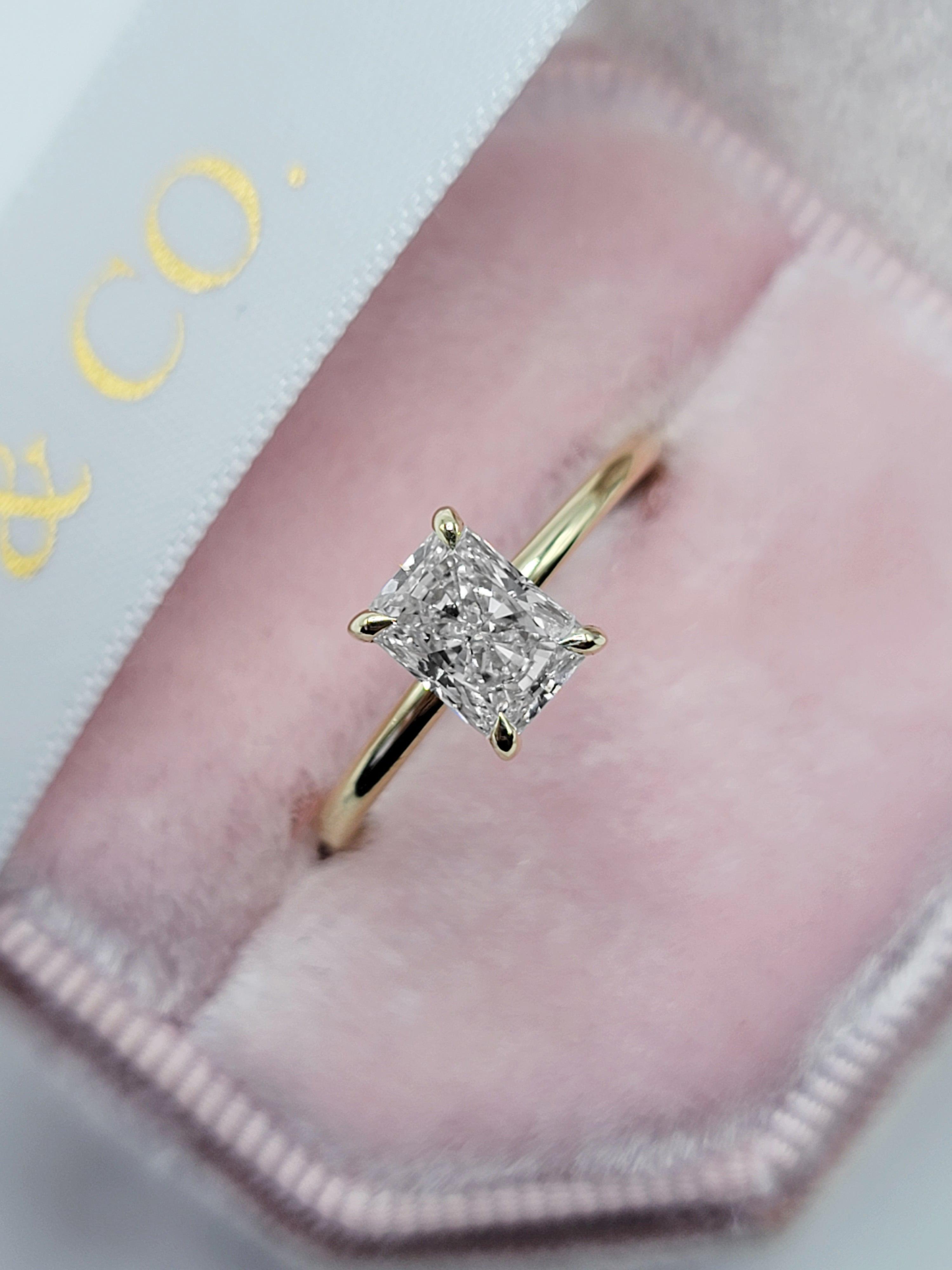 Radiant cut diamond solitaire Clearance