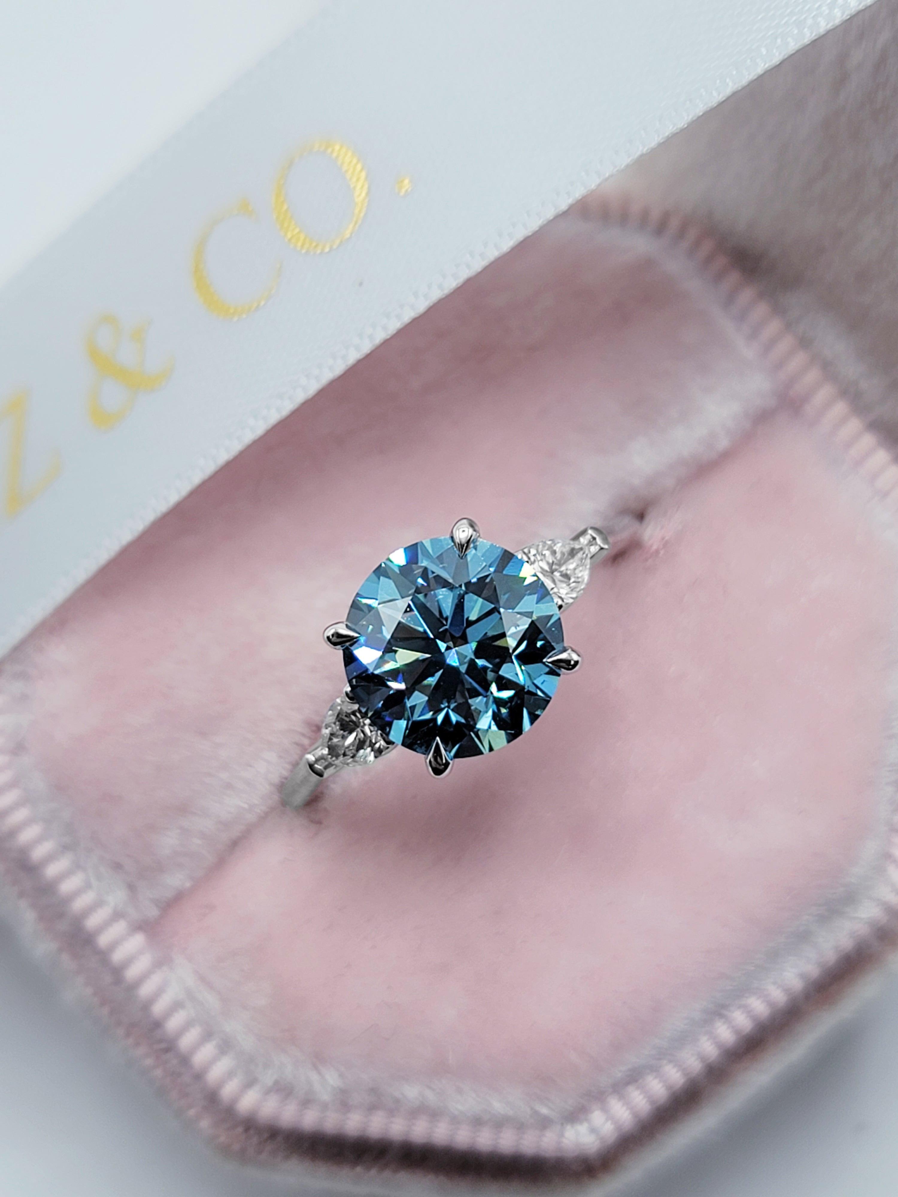 Blue diamond cluster ring Clearance