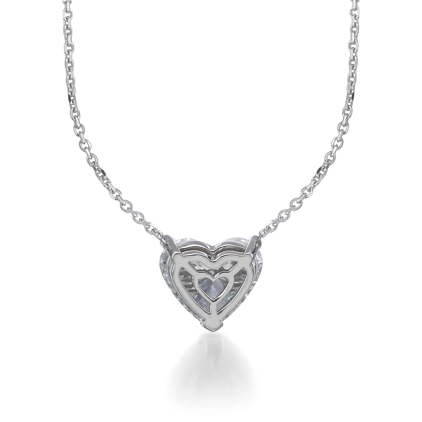 2.03 ct Lab Grown Heart Shape Diamond Solitaire Pendant Necklace - BenzDiamonds