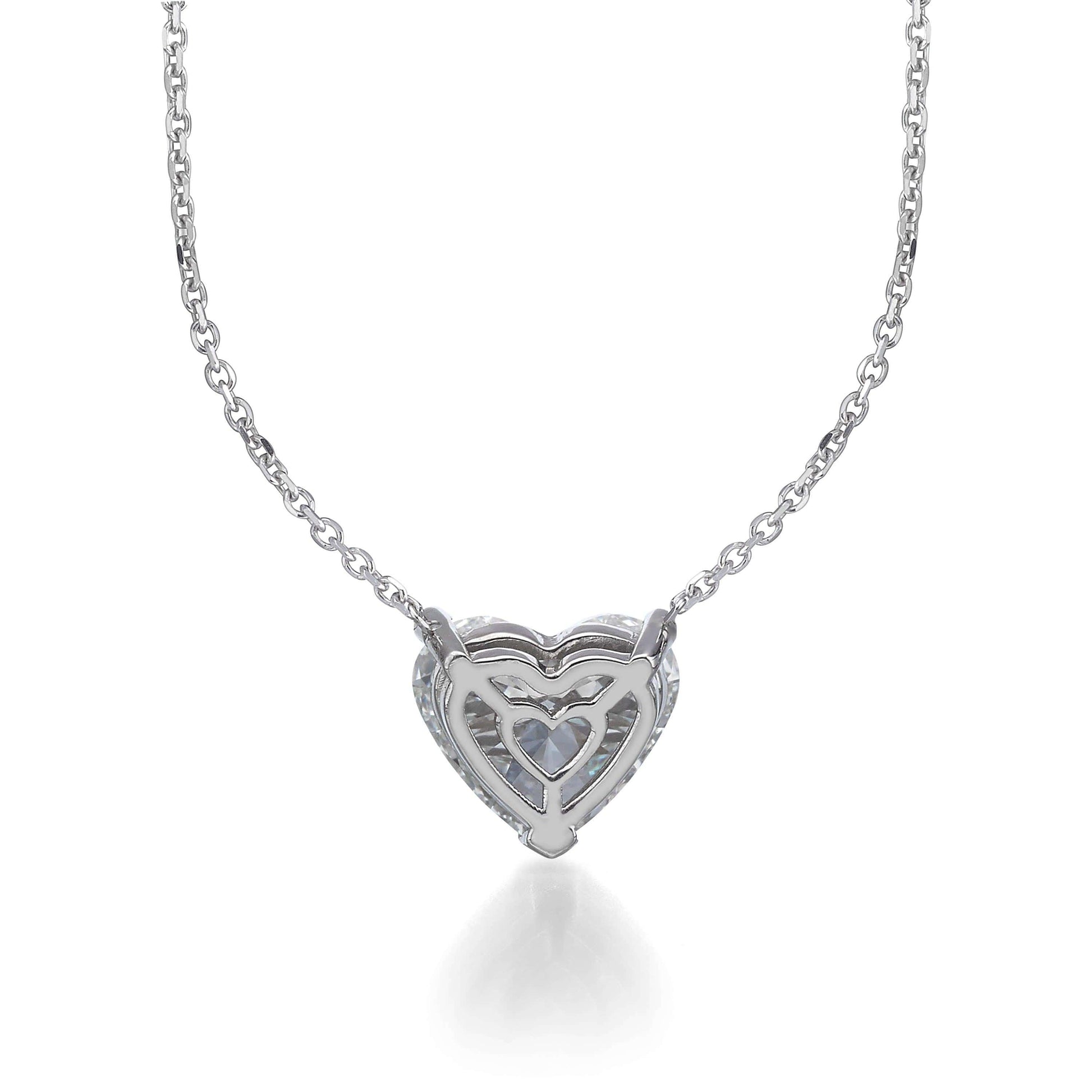 2.03 ct Lab Grown Heart Shape Diamond Solitaire Pendant Necklace - BenzDiamonds