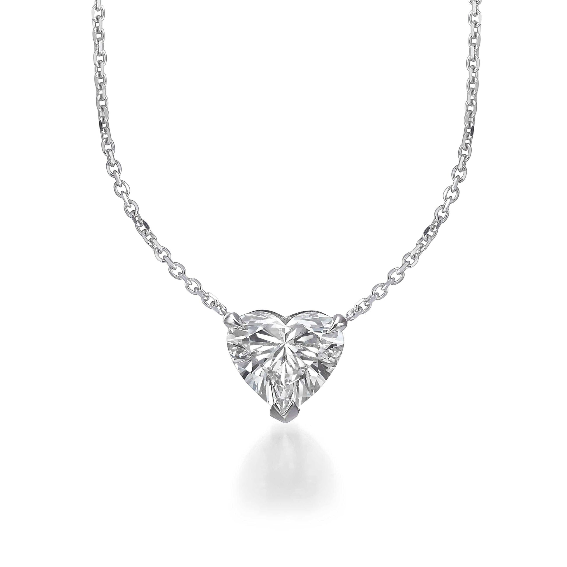 1.50 ct Lab Grown Heart Shape Diamond Solitaire Pendant Necklace - BenzDiamonds