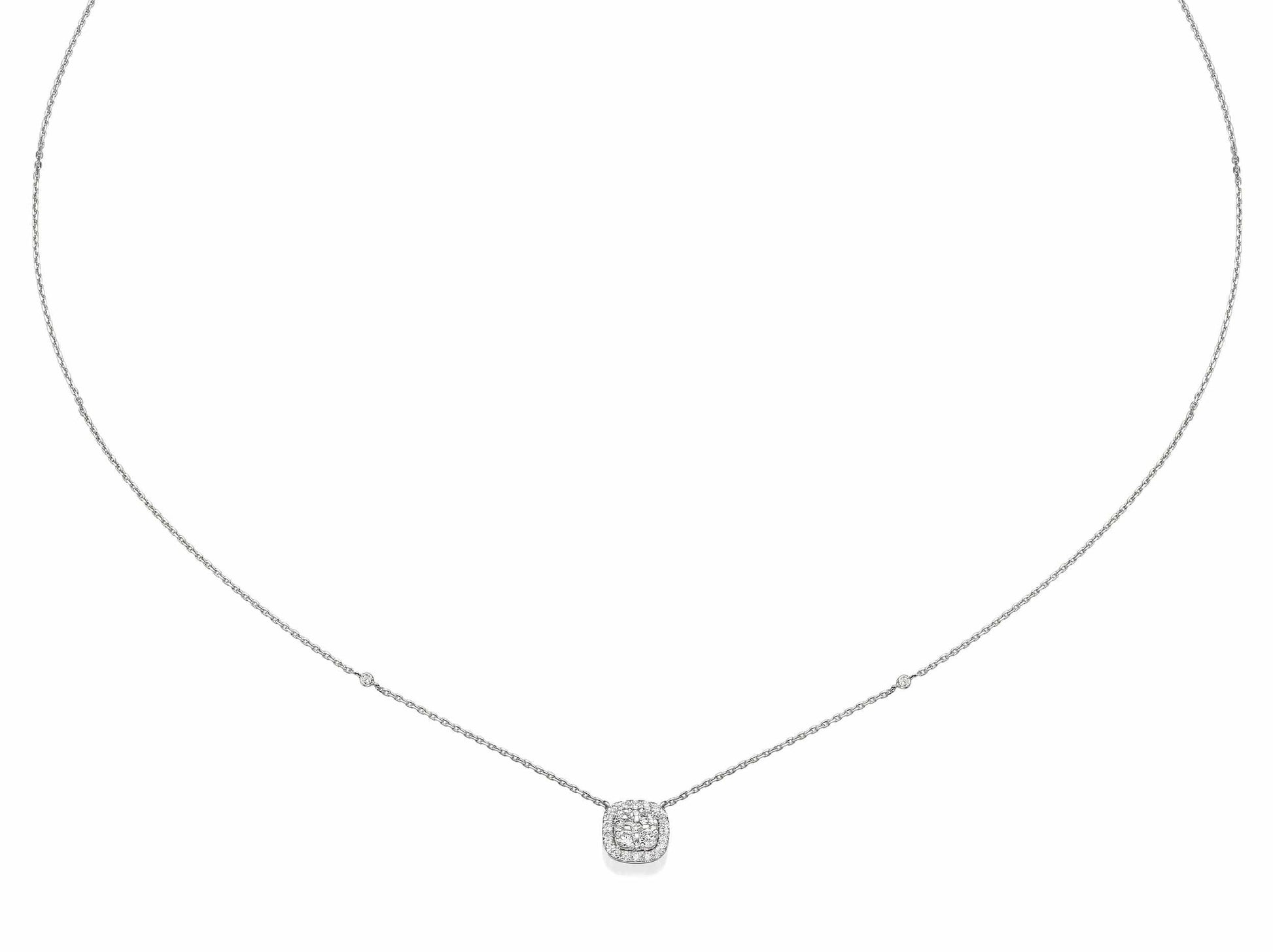 Big Cushion Shaped Diamond Cluster Pendant Necklace - BenzDiamonds