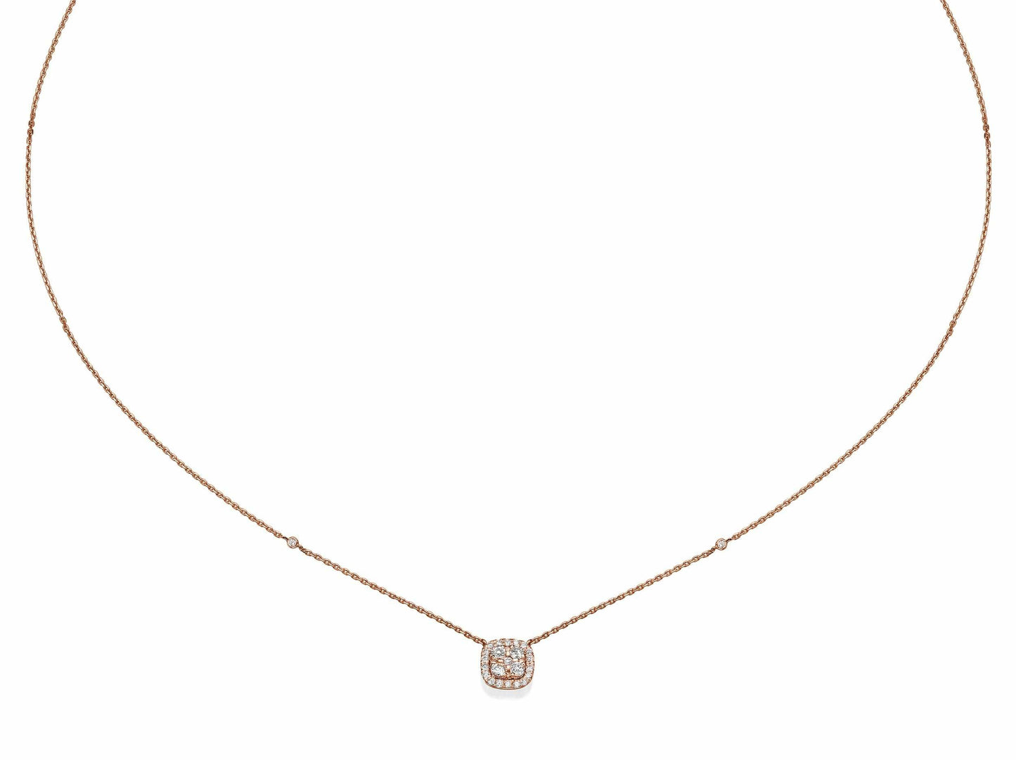 Big Cushion Shaped Diamond Cluster Pendant Necklace - BenzDiamonds