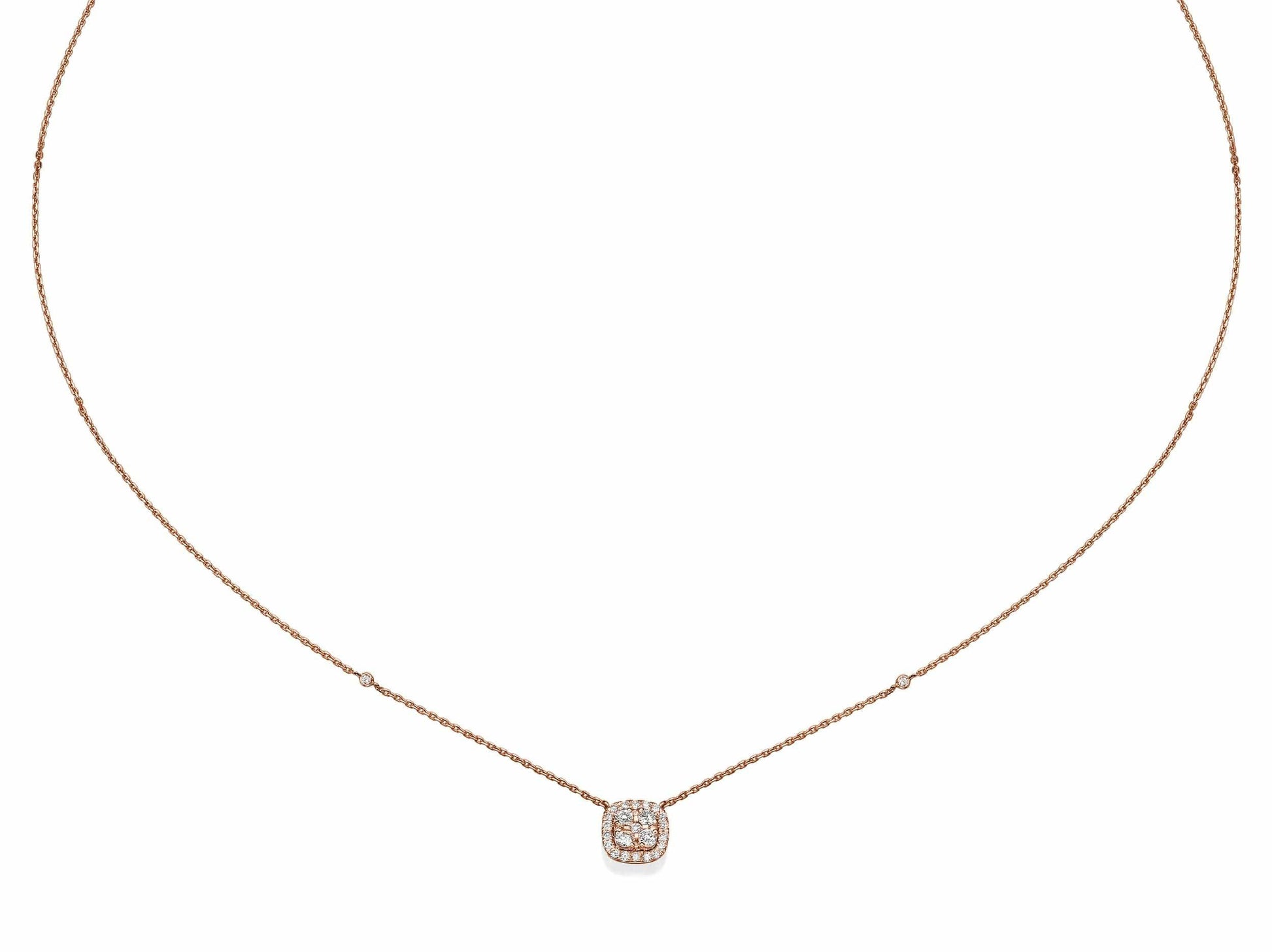 Big Cushion Shaped Diamond Cluster Pendant Necklace - BenzDiamonds