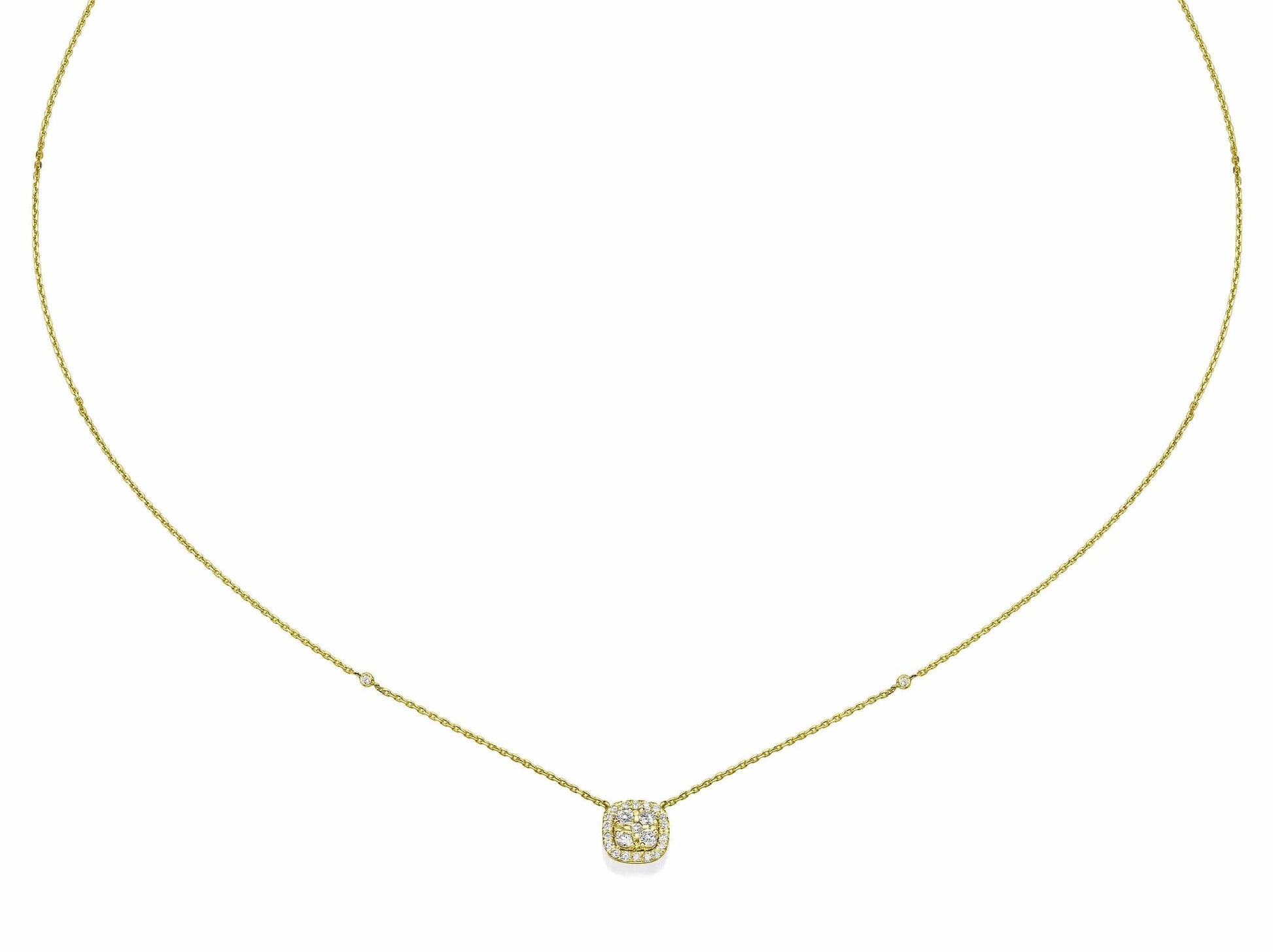 Big Cushion Shaped Diamond Cluster Pendant Necklace - BenzDiamonds