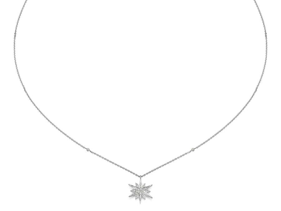 Mid Size Star Diamond Pendant Necklace - BenzDiamonds