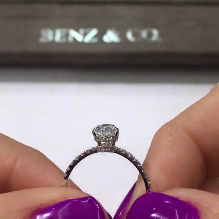 1.52 ct Pear Shaped Diamond Engagement Ring - BenzDiamonds