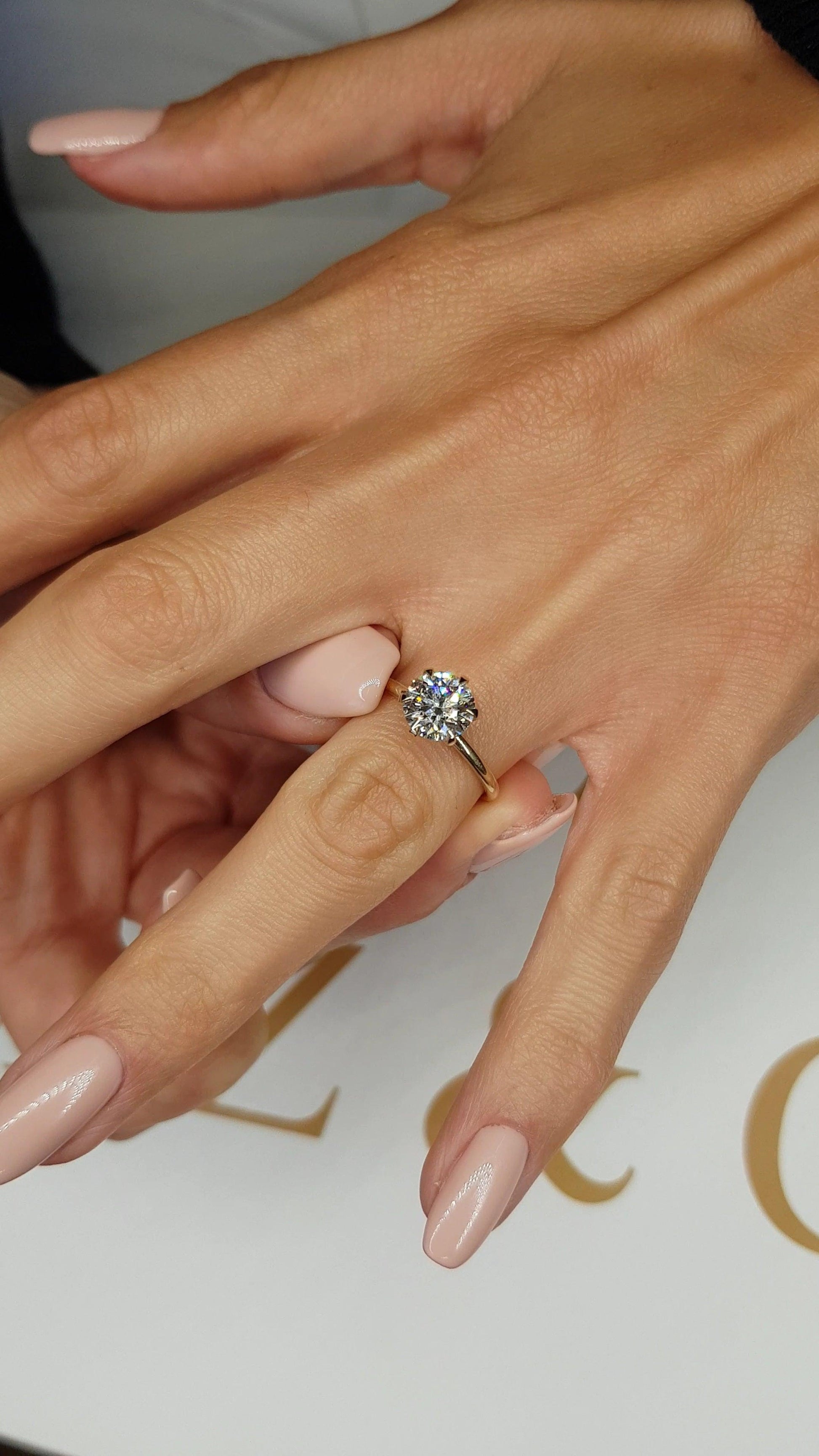 1.50 Carat Round Brilliant Cut Six Prongs Diamond Engagement Ring in Yellow Gold - BenzDiamonds