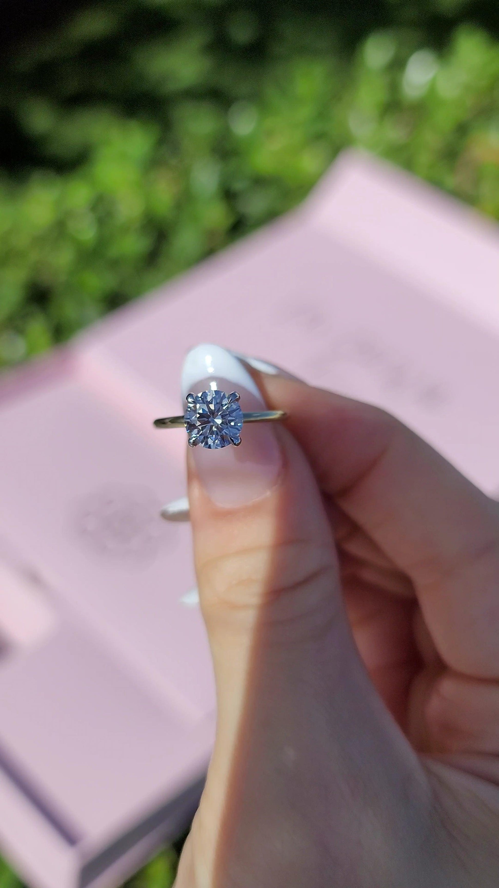 1.70 Carats Lab Grown Round Brilliant Cut Two Tone Solitaire Hidden Halo Diamond Engagement Ring - BenzDiamonds