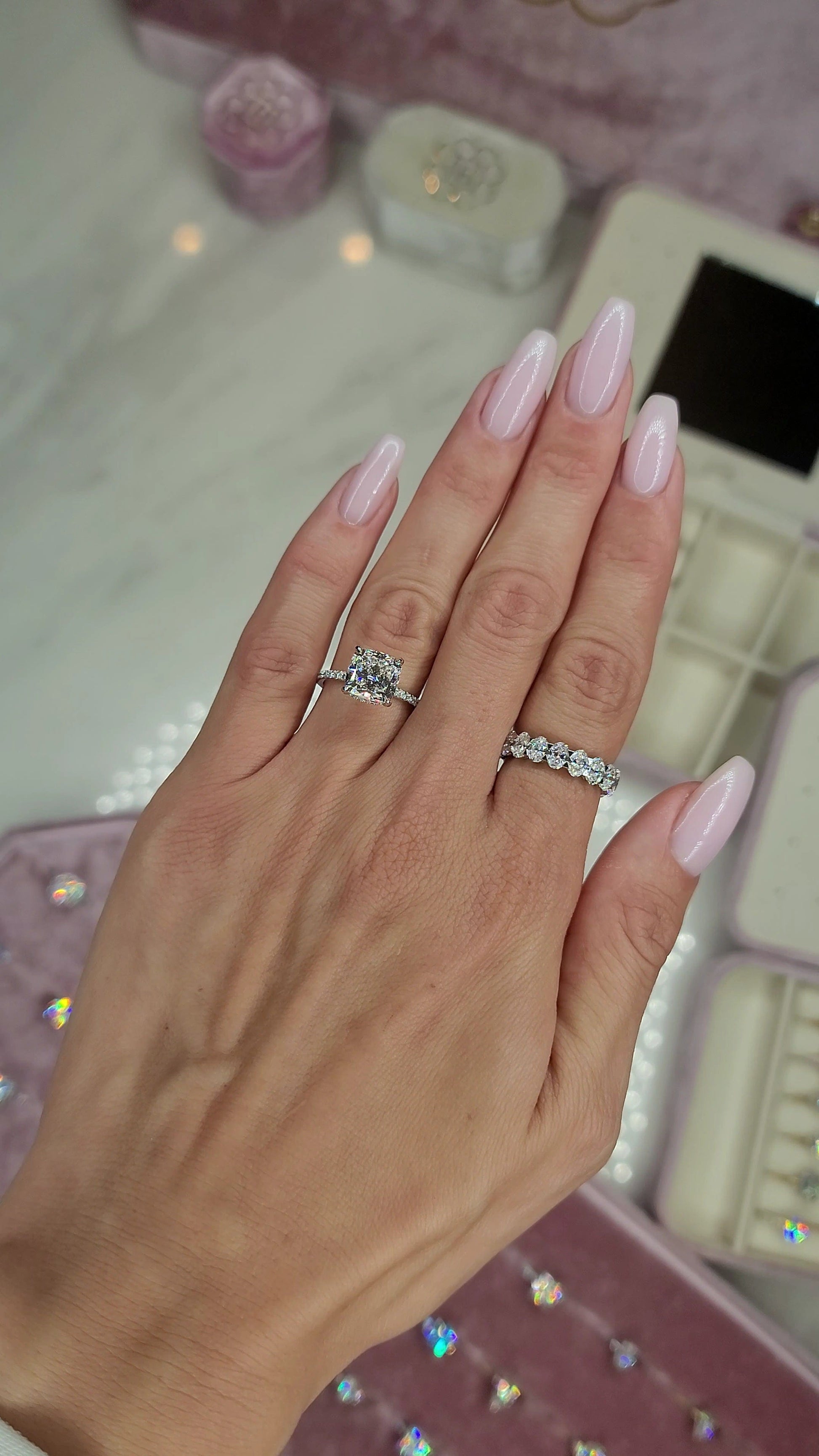 Hand with engagement rings, recorded Jan 15, 2023