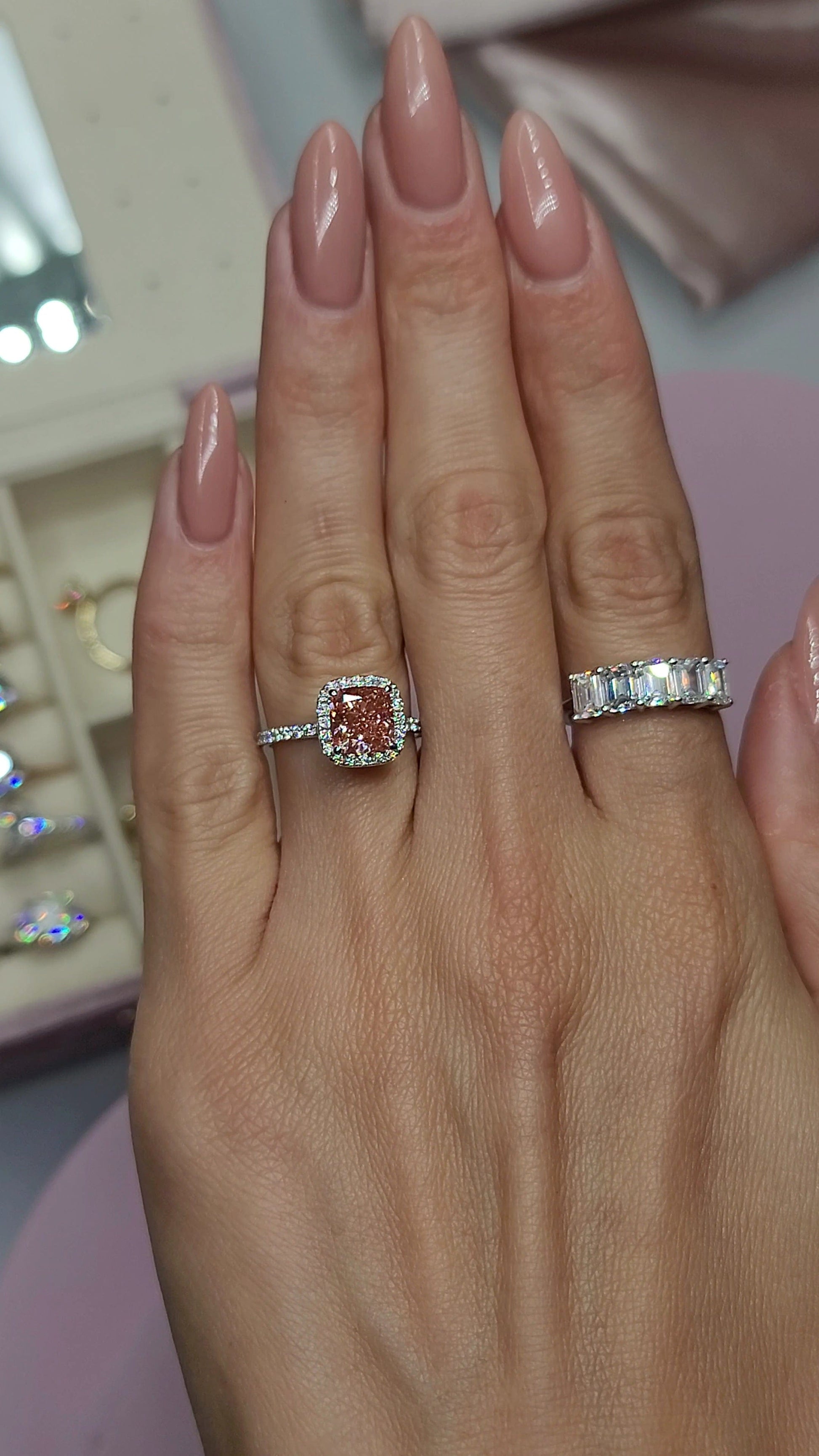 diamond engagement ring & band