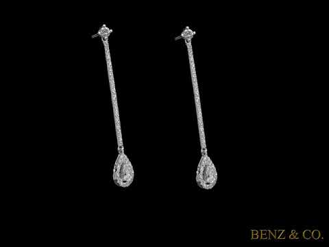 Pearfection Collection - 1.15 ct Drop Earrings of Diamonds in 18K White Gold