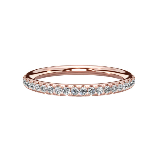 0.30 Ct Round Brilliant Cut Diamond Wedding Band in Rose Gold
