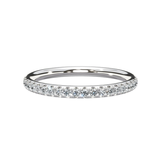 0.30 Ct Round Brilliant Cut Diamond Wedding Band in White Gold