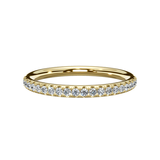 0.30 Ct Round Brilliant Cut Diamond Wedding Band in Yellow Gold