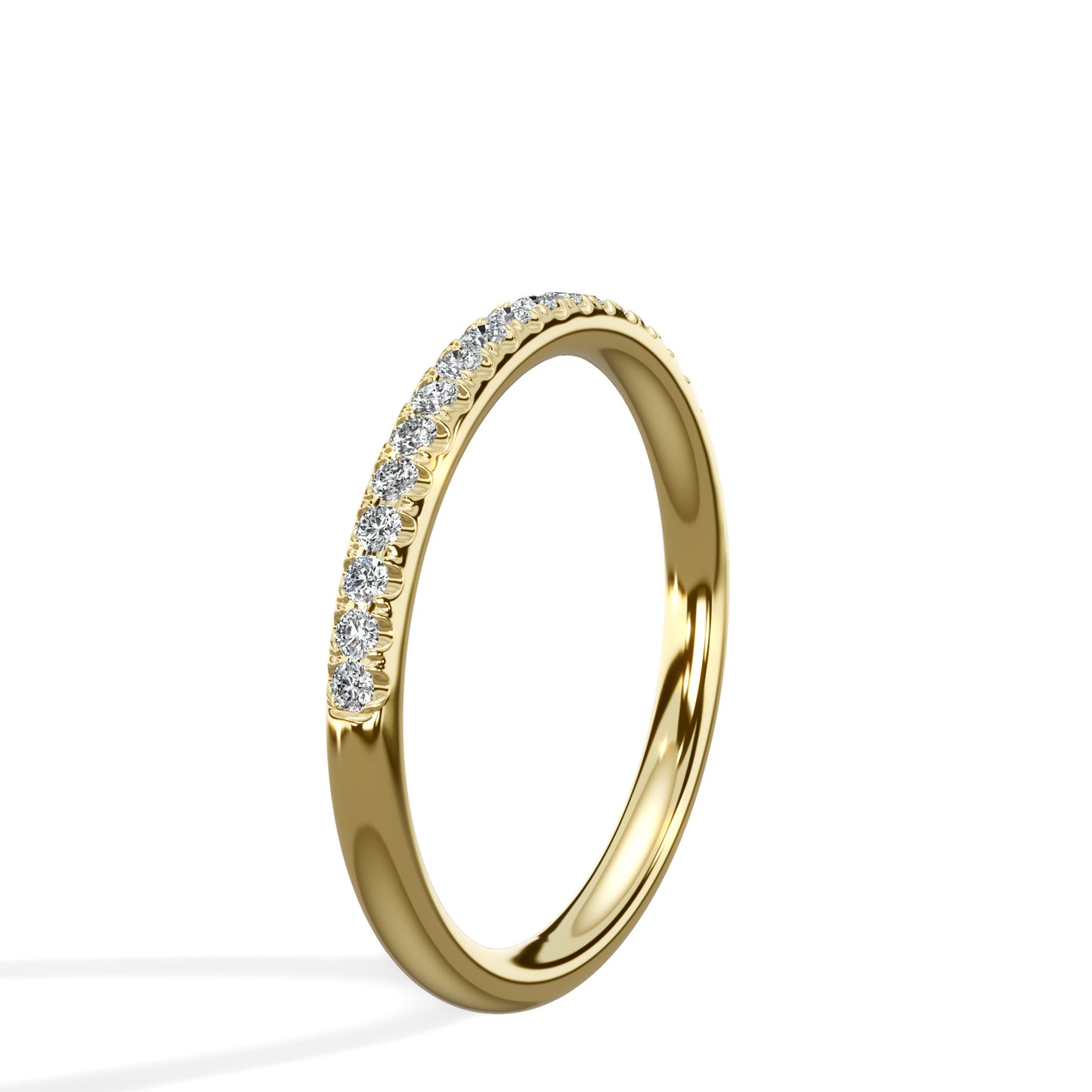 0.30 Ct Round Brilliant Cut Diamond Wedding Band in Yellow Gold