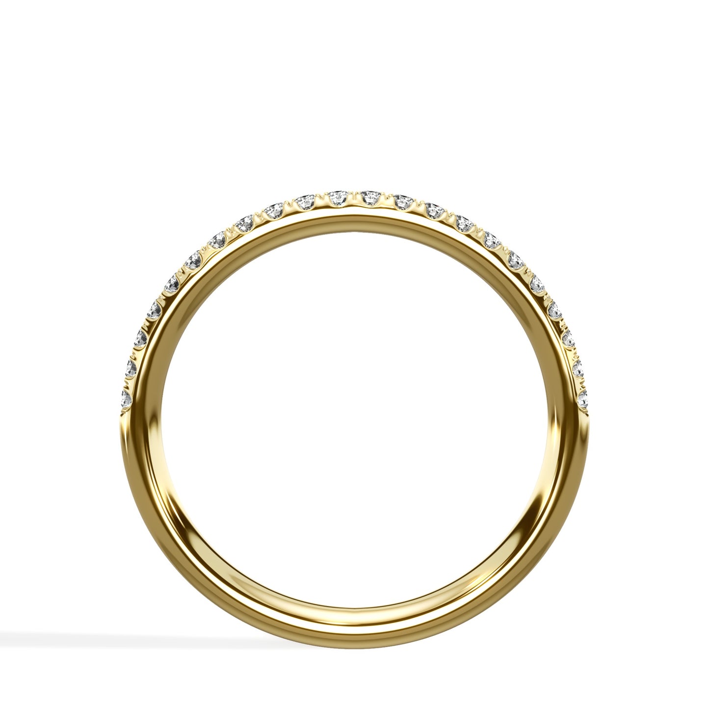 0.30 Ct Round Brilliant Cut Diamond Wedding Band in Yellow Gold