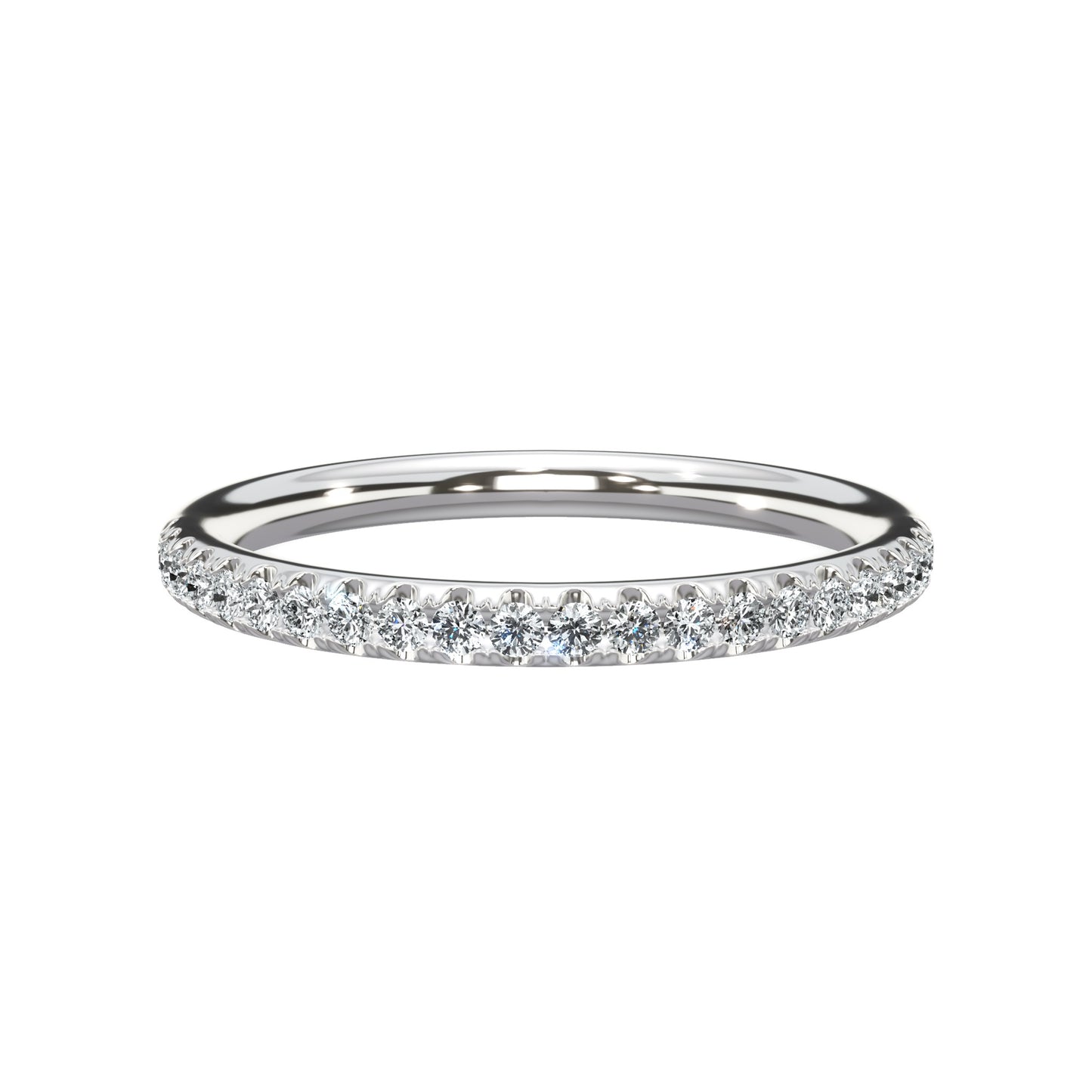 0.30 Ct Round Brilliant Cut Diamond Wedding Band in Platinum