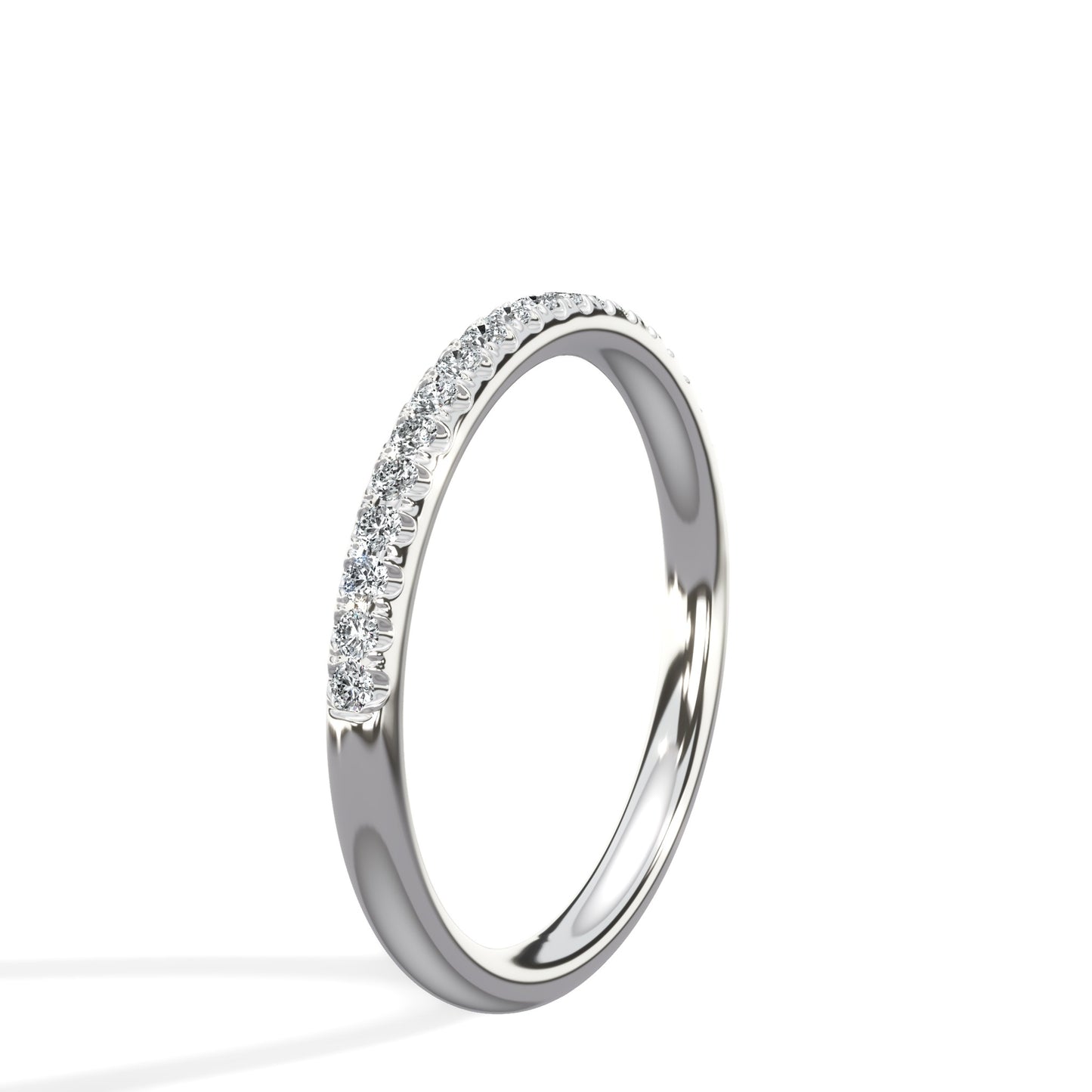 0.30 Ct Round Brilliant Cut Diamond Wedding Band in Platinum