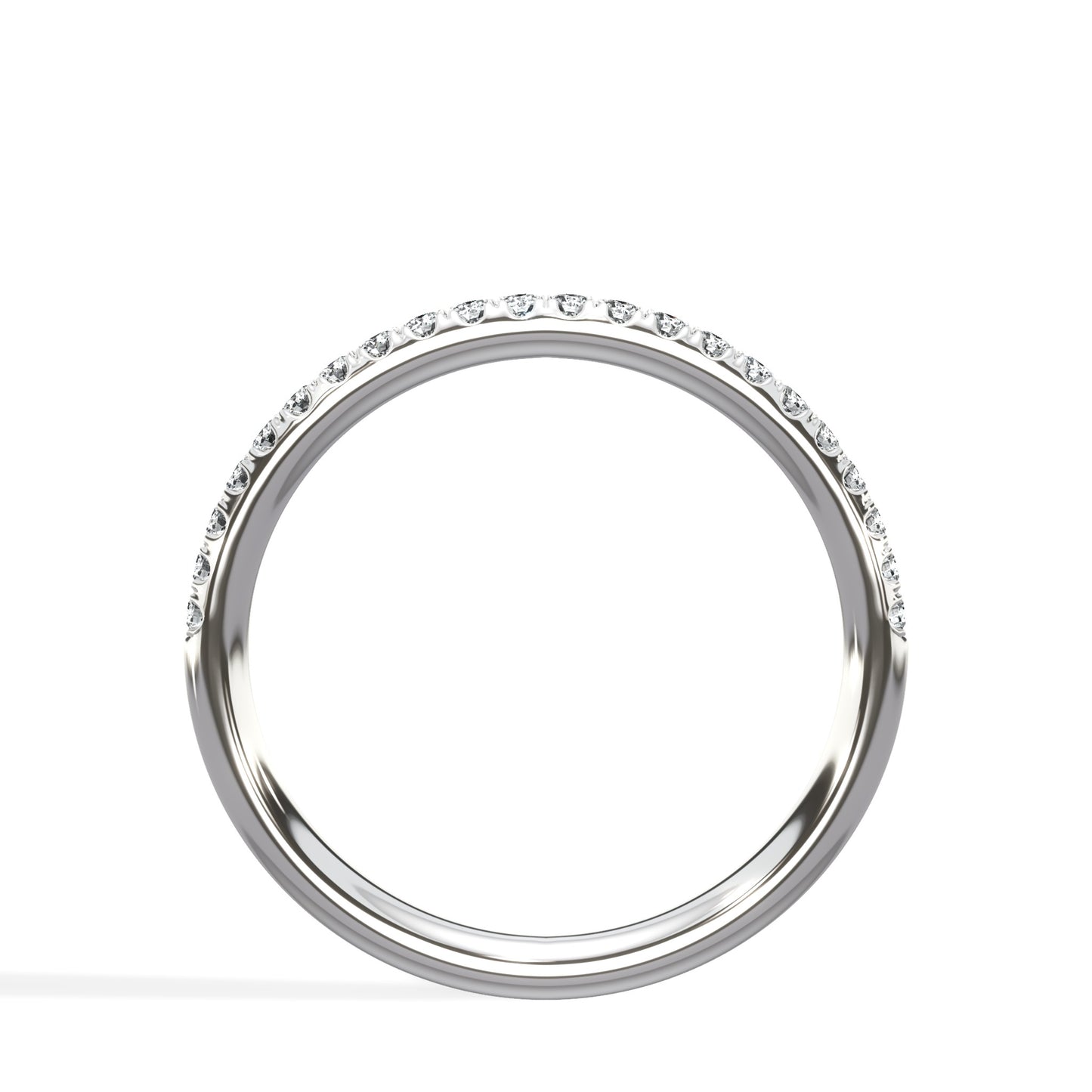 0.30 Ct Round Brilliant Cut Diamond Wedding Band in Platinum