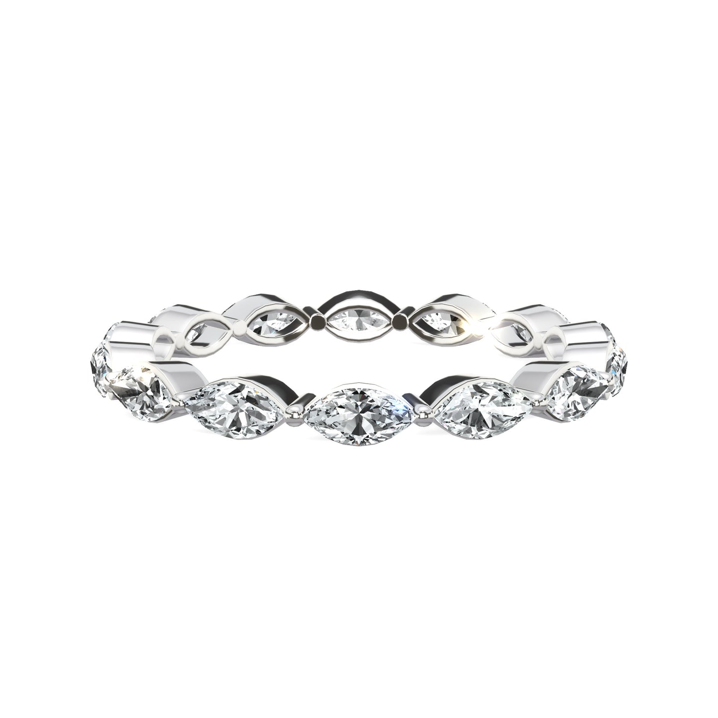 1.30 ct Marquise Cut Natural Diamond Eternity Band
