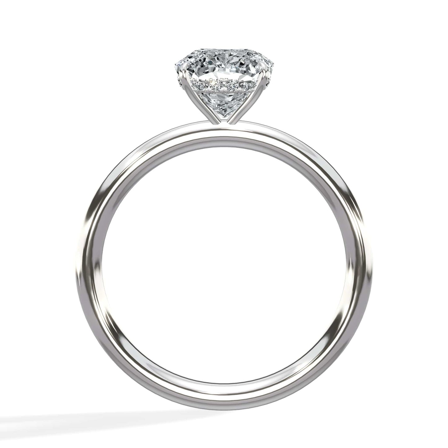 1.70 Carat Cushion Cut Hidden Halo Natural Diamond Engagement Ring
