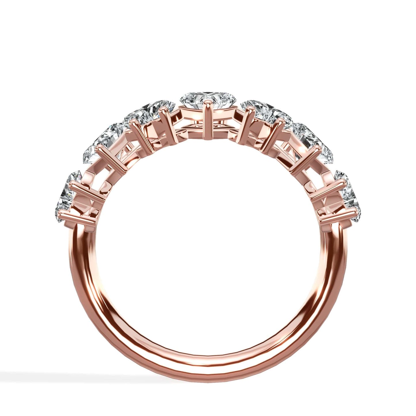 Rose gold ring with diamonds