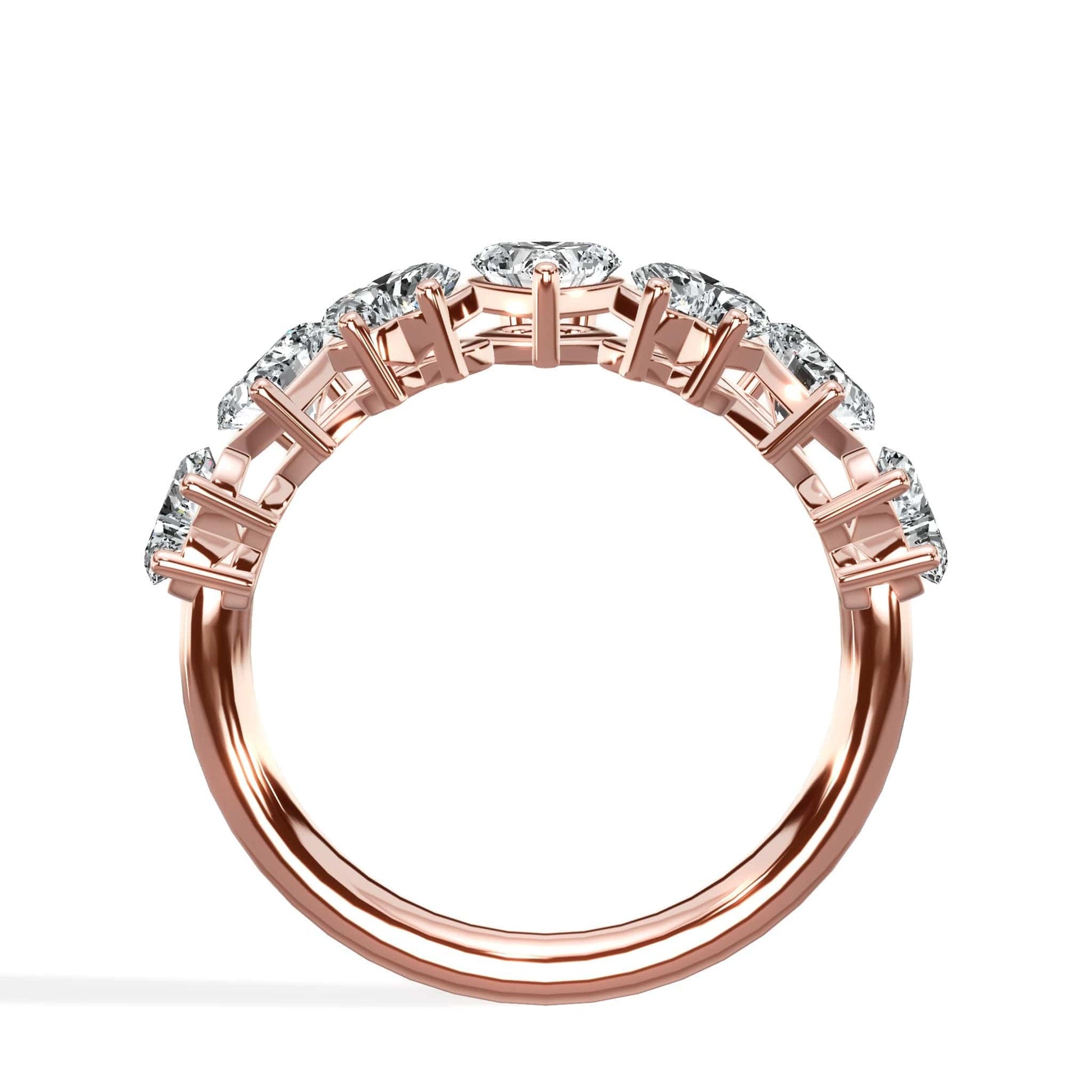 Rose gold ring with diamonds