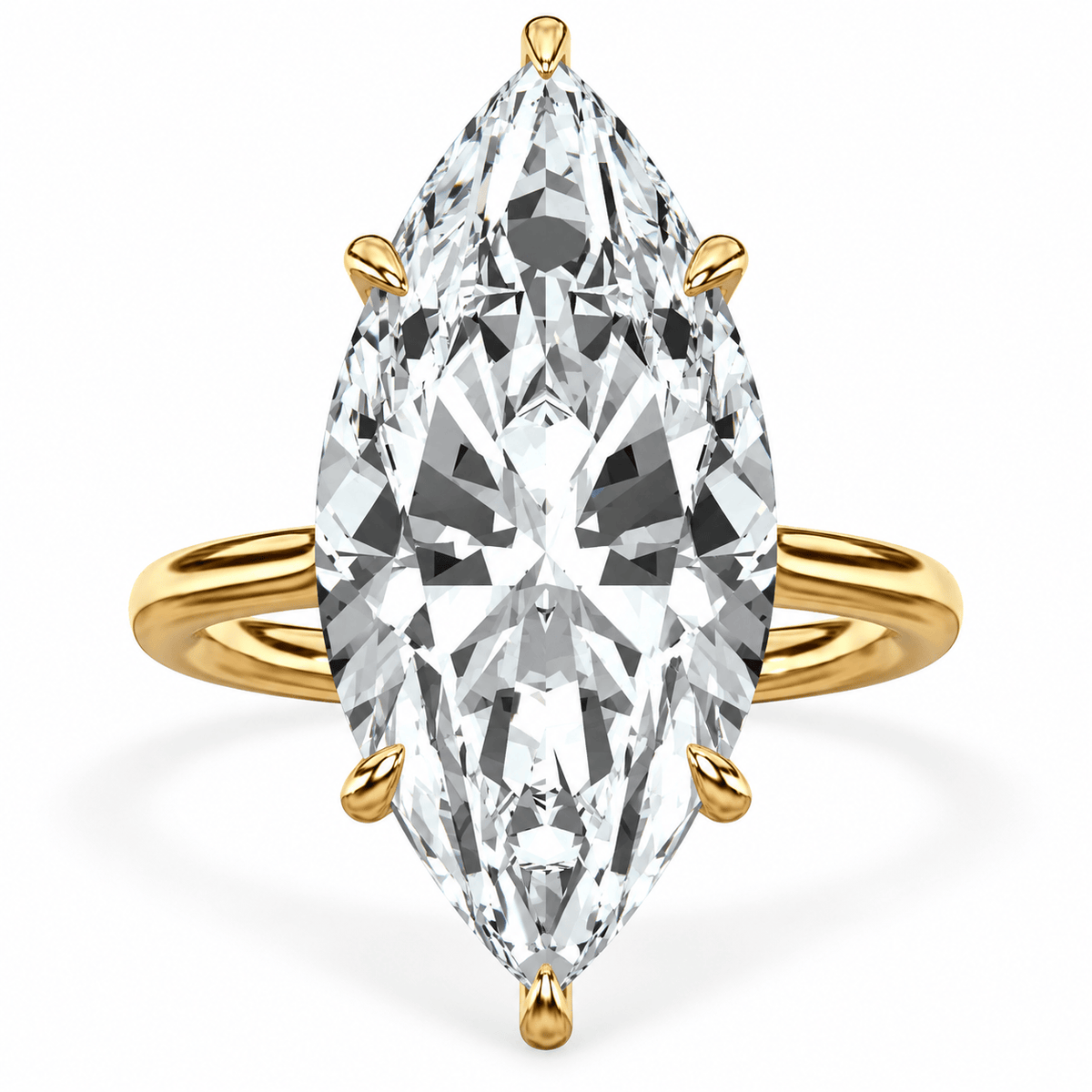 10.60 Carat Marquise Cut Lab Grown Diamond Donut Solitaire Engagement Ring