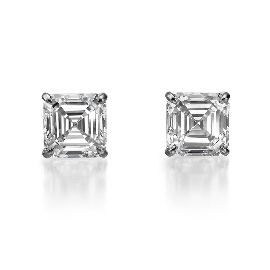 10.14 Ct Lab Grown Asscher Cut Diamond Stud Earrings