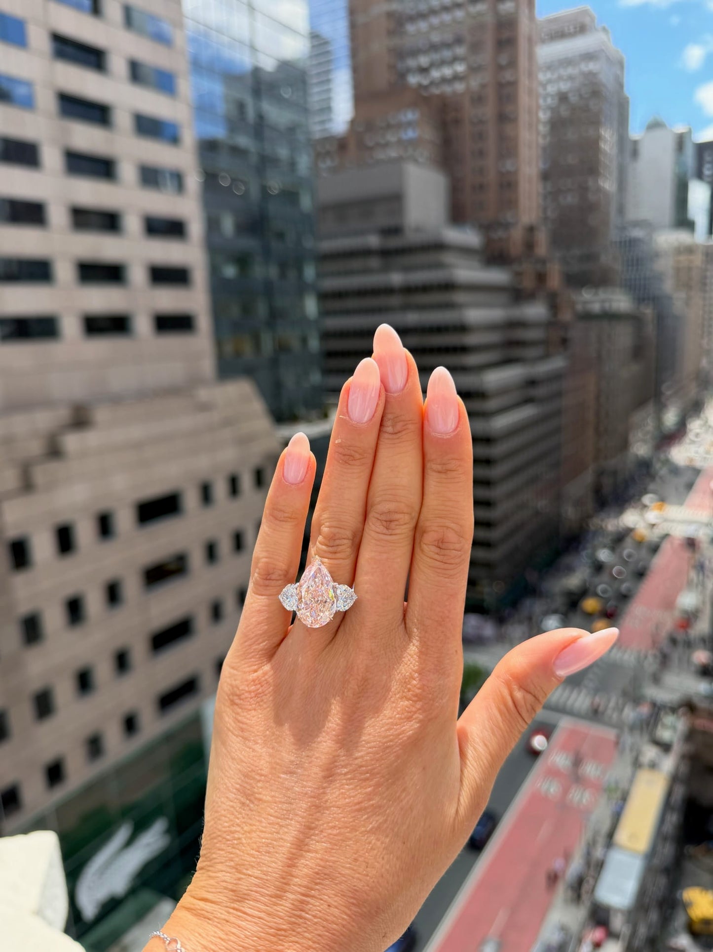 15.85 Carats Pear Shaped Fancy Vivid Pink High Jewelry Lab Grown Diamond Engagement Ring