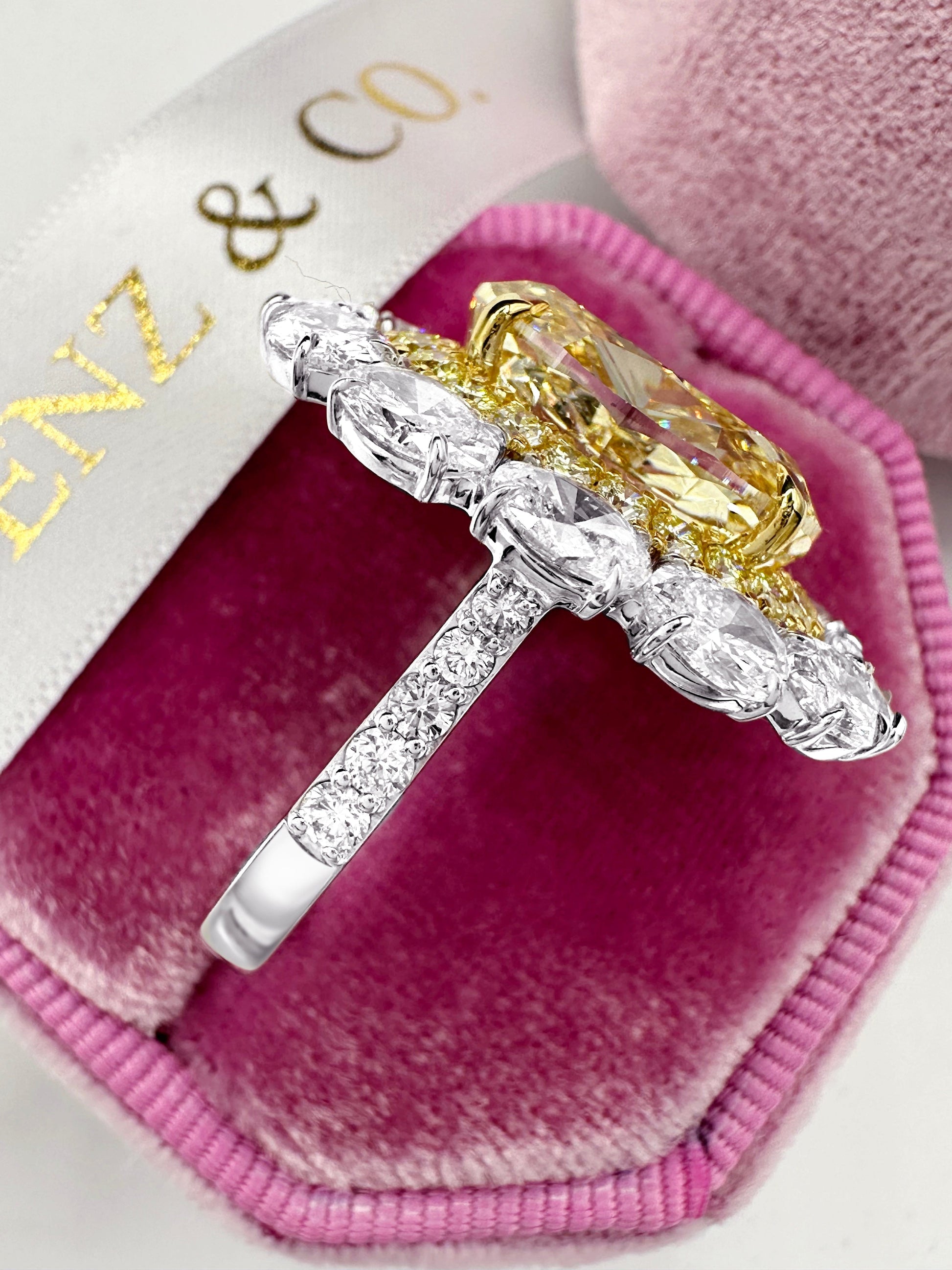 Fancy yellow diamond engagement ring