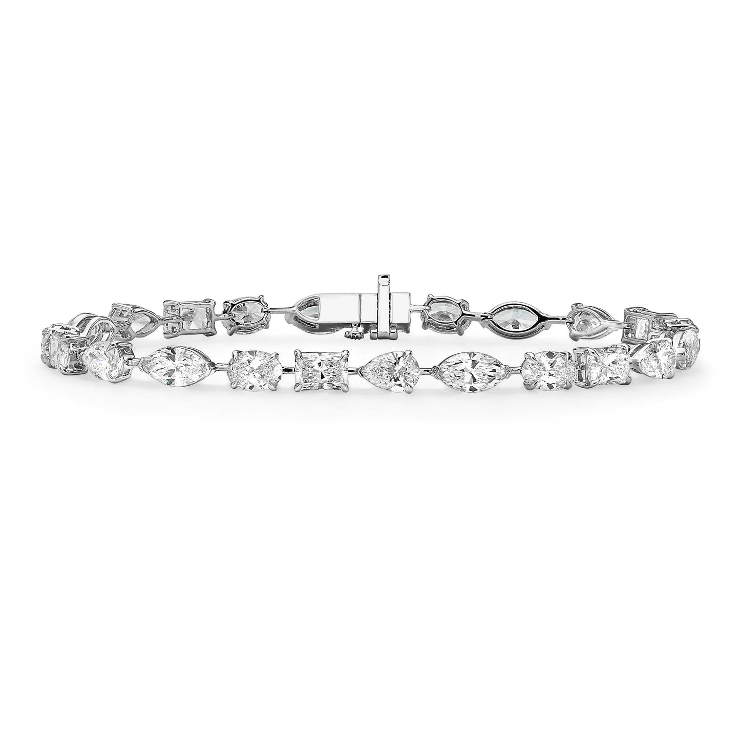 13.08ct Multi Shape Colorless Diamond Tennis Bracelet