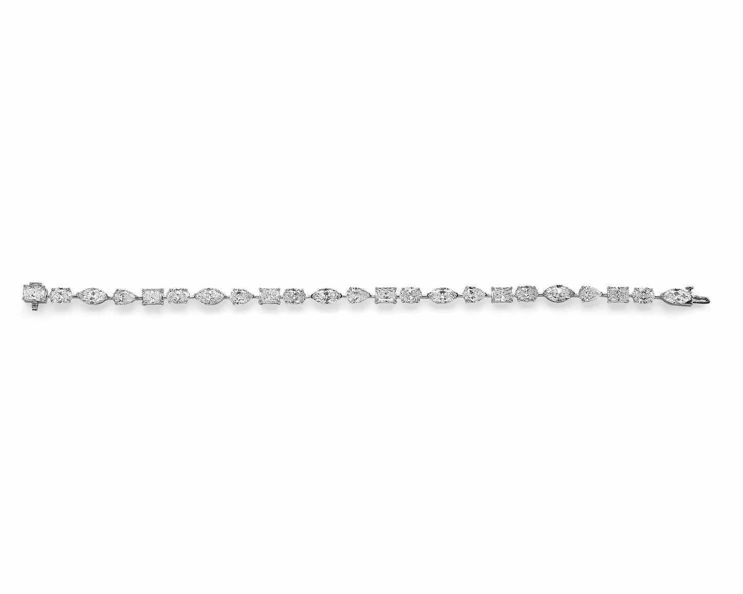 13.08ct Multi Shape Colorless Diamond Tennis Bracelet