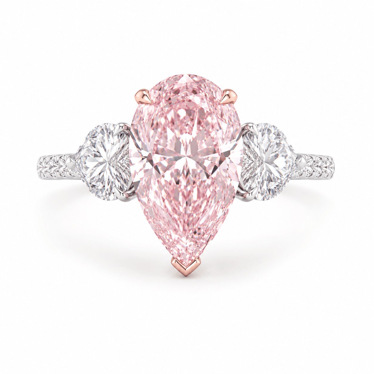 15.85 Carats Pear Shaped Fancy Vivid Pink High Jewelry Lab Grown Diamond Engagement Ring