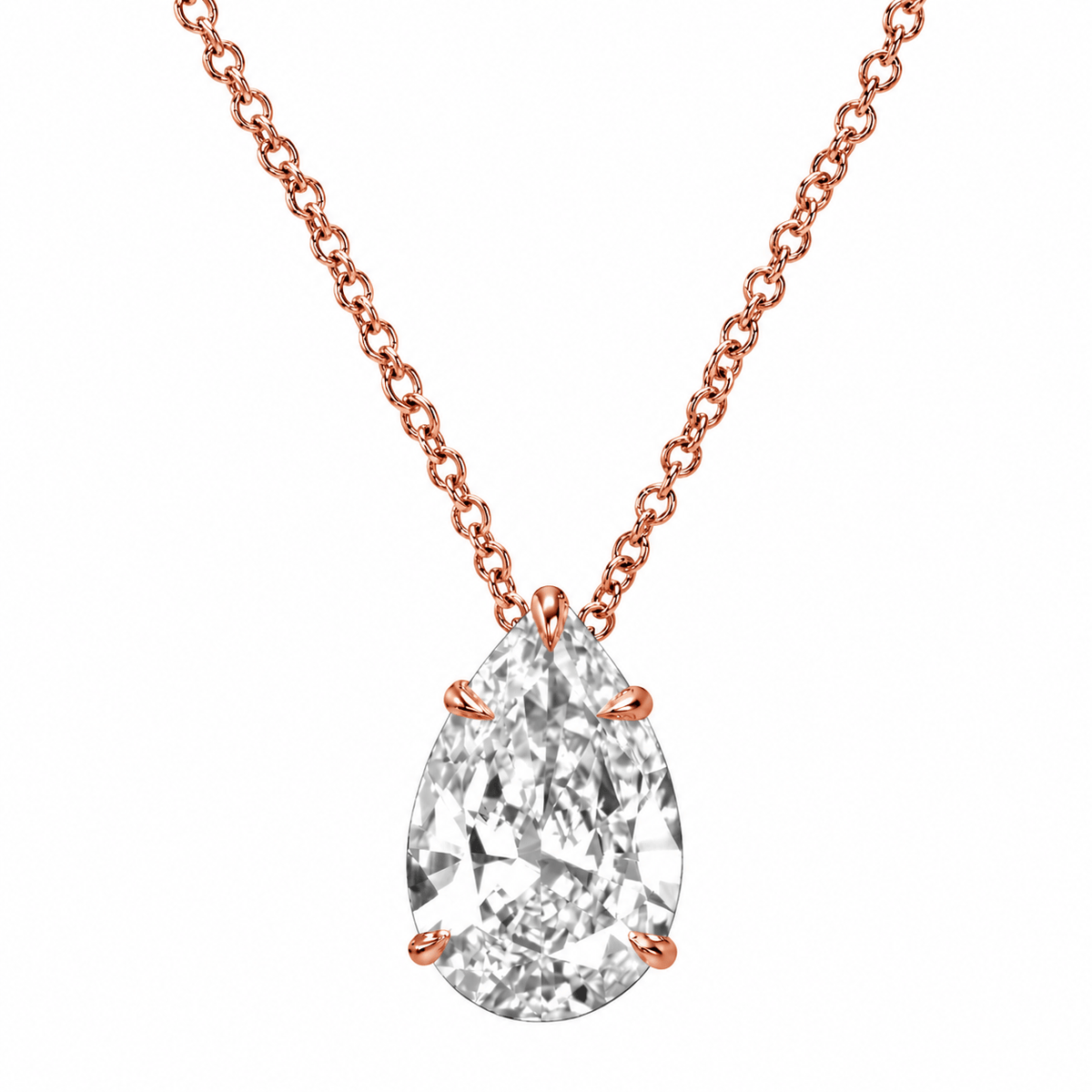 2.00 ct Lab Grown Pear Shape Diamond Solitaire Pendant Necklace