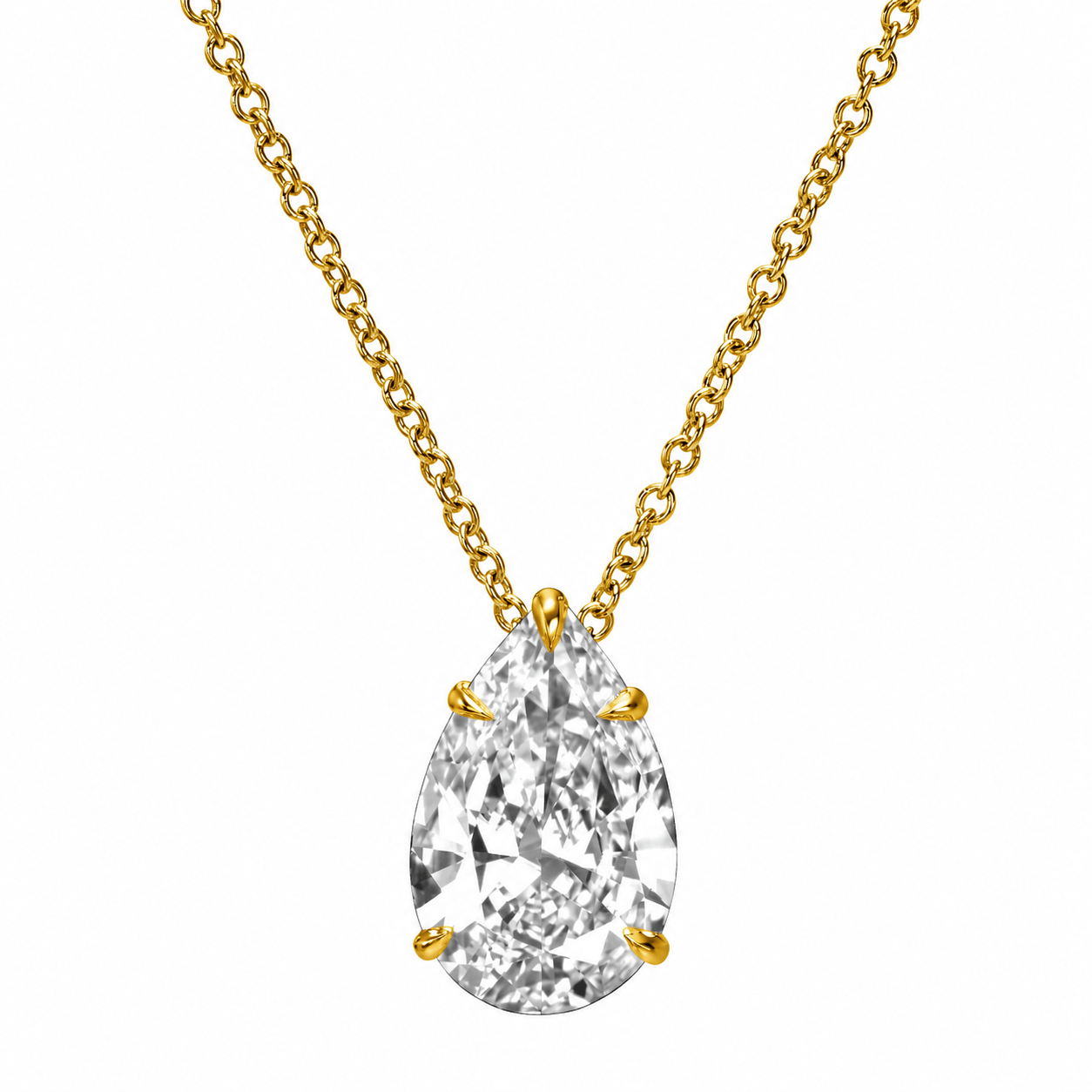 2.00 ct Lab Grown Pear Shape Diamond Solitaire Pendant Necklace
