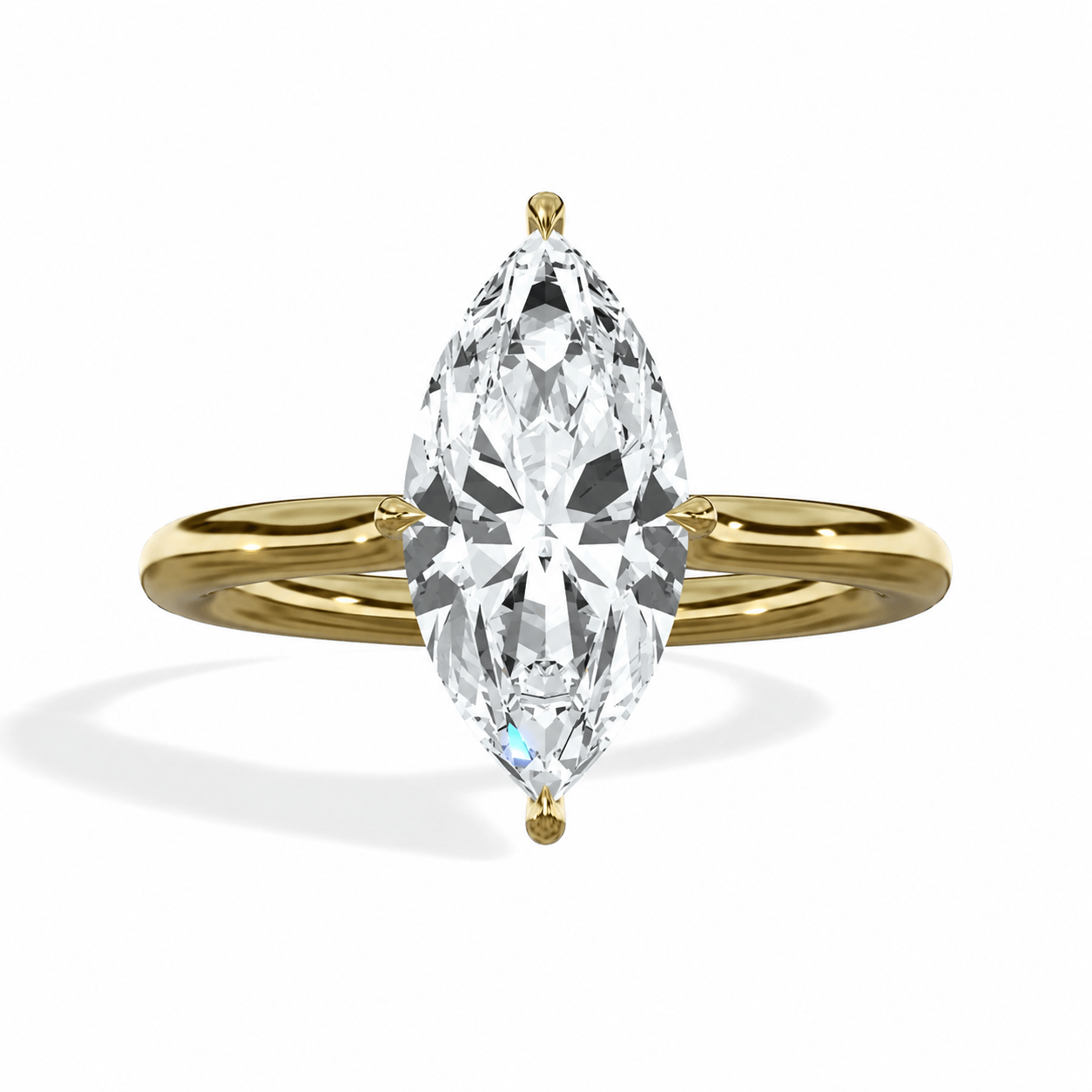 2 Carat Lab Grown Marquise Cut Diamond Compass Solitaire Engagement Ring