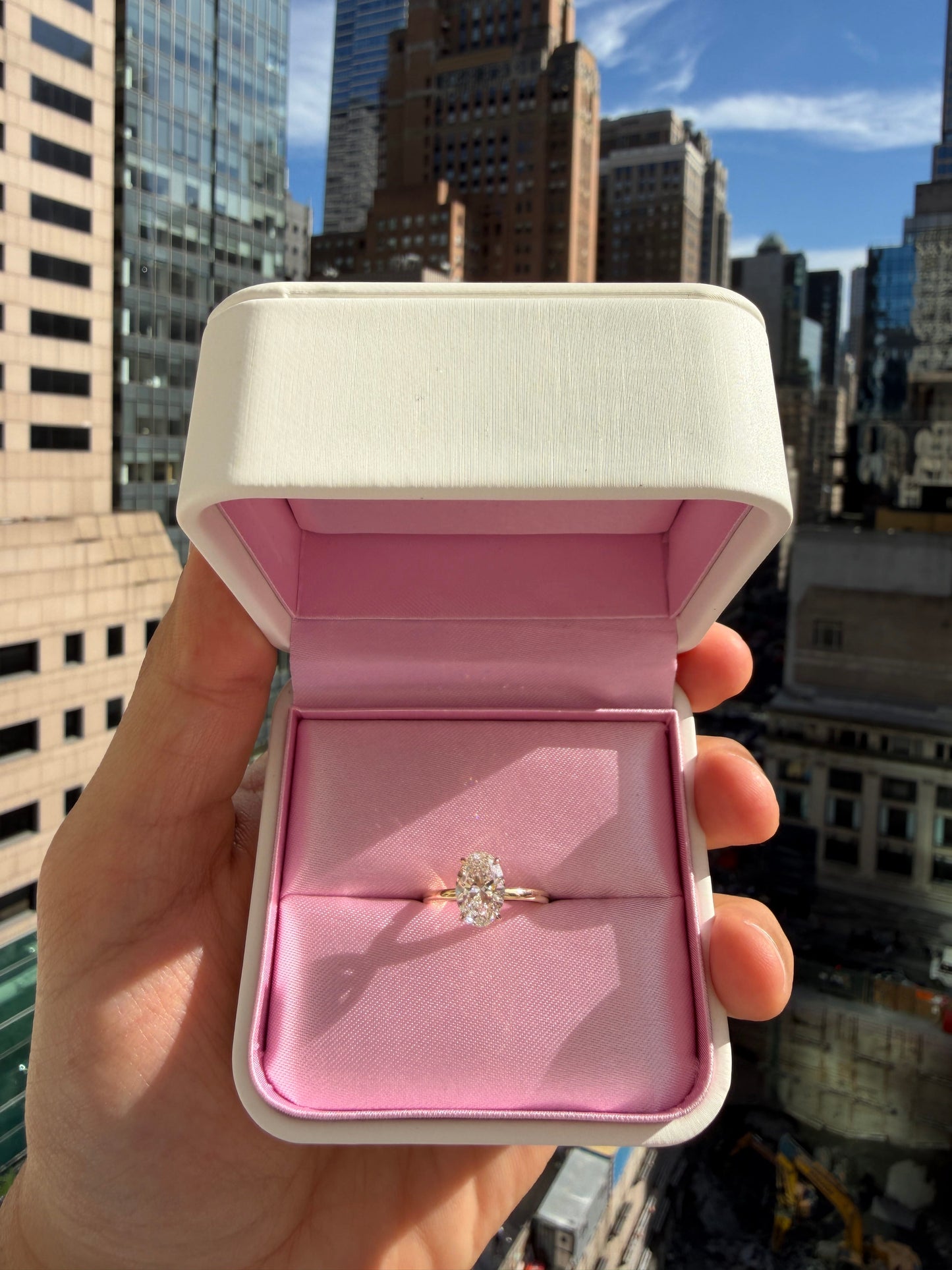 2 Carat Lab Grown Oval Cut Diamond Solitaire Engagement Ring Yellow Gold