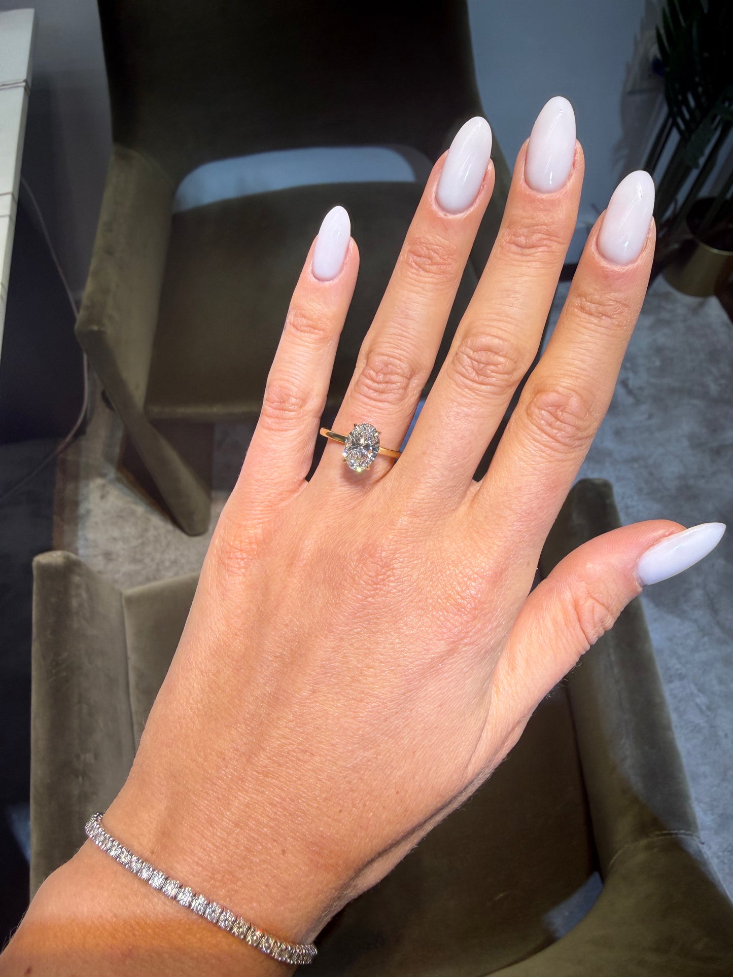 2 Carat Lab Grown Oval Cut Diamond Solitaire Engagement Ring Yellow Gold