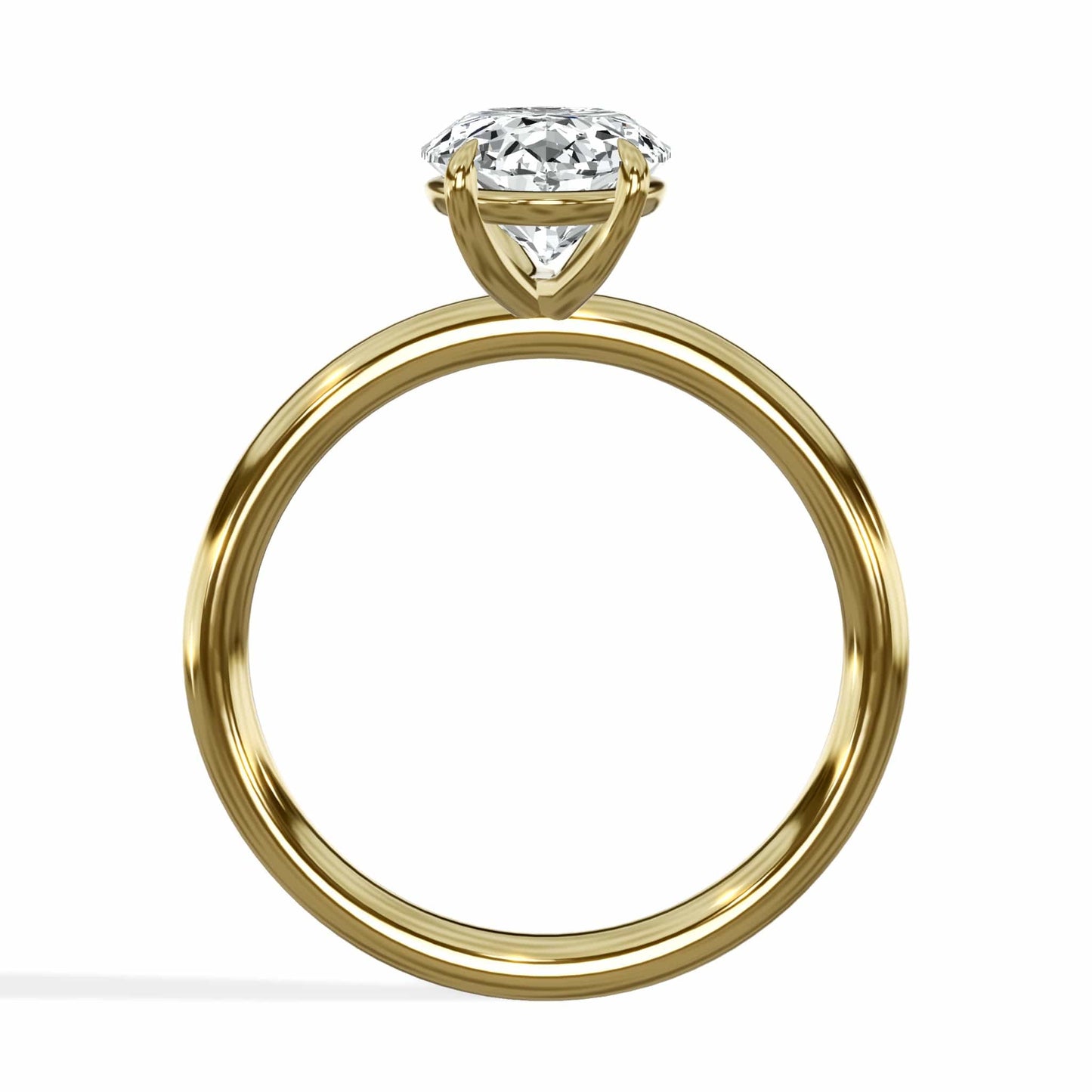 2 Carat Lab Grown Oval Cut Diamond Solitaire Engagement Ring Yellow Gold