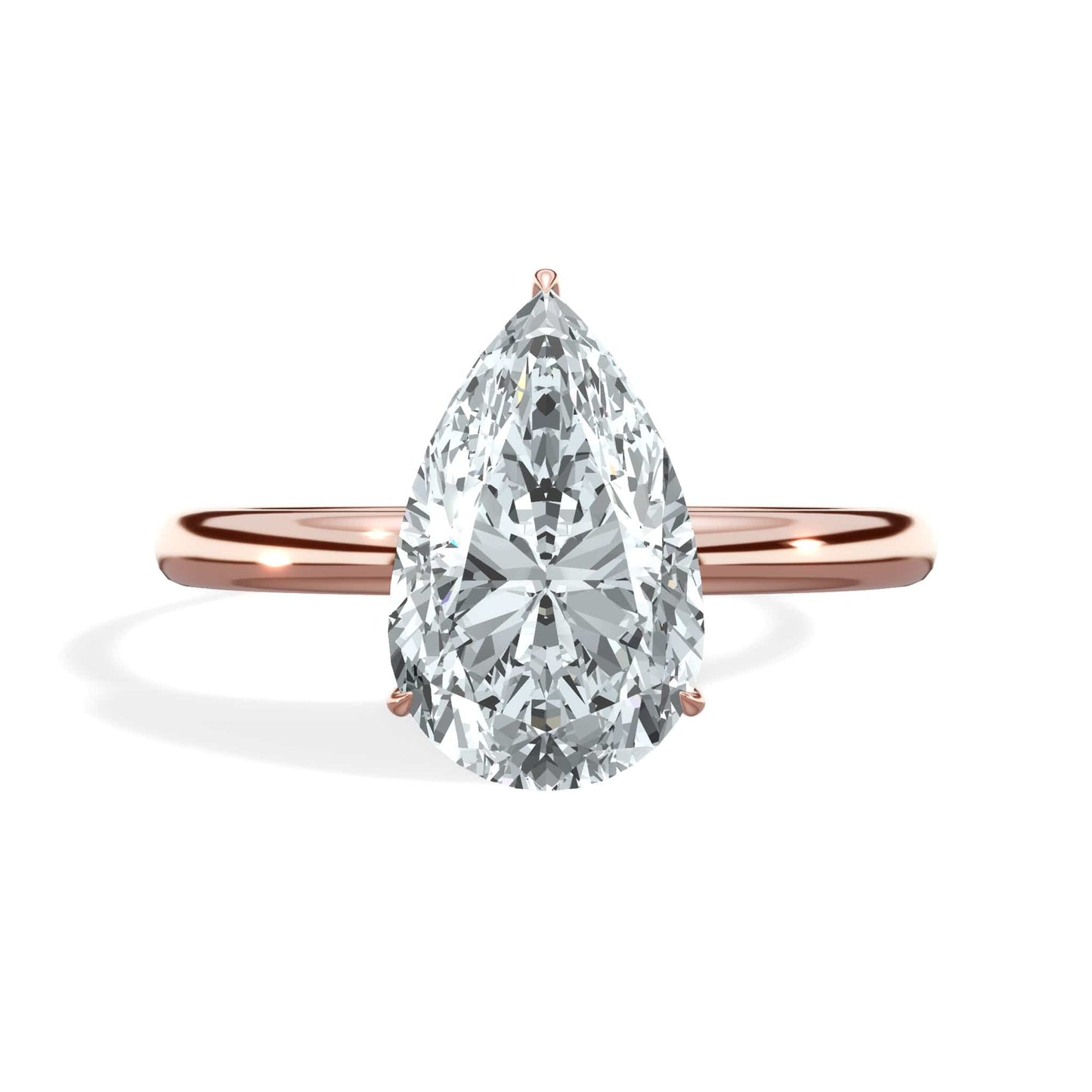 2.15 Carats Pear Shape Natural Diamond Hidden Halo Engagement Ring
