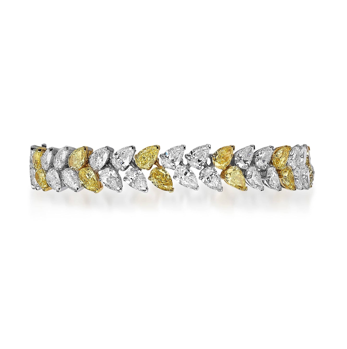24.03ct Two-Row Pear-Shaped Diamond Tennis Bracelet