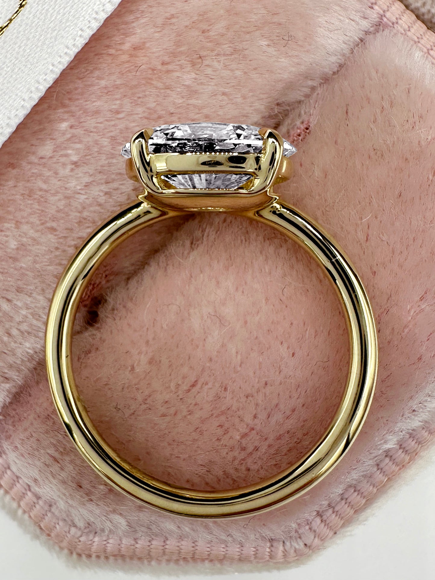 2 Carat Lab Grown Floating East-West Oval Cut Diamond Solitaire Engagement Ring