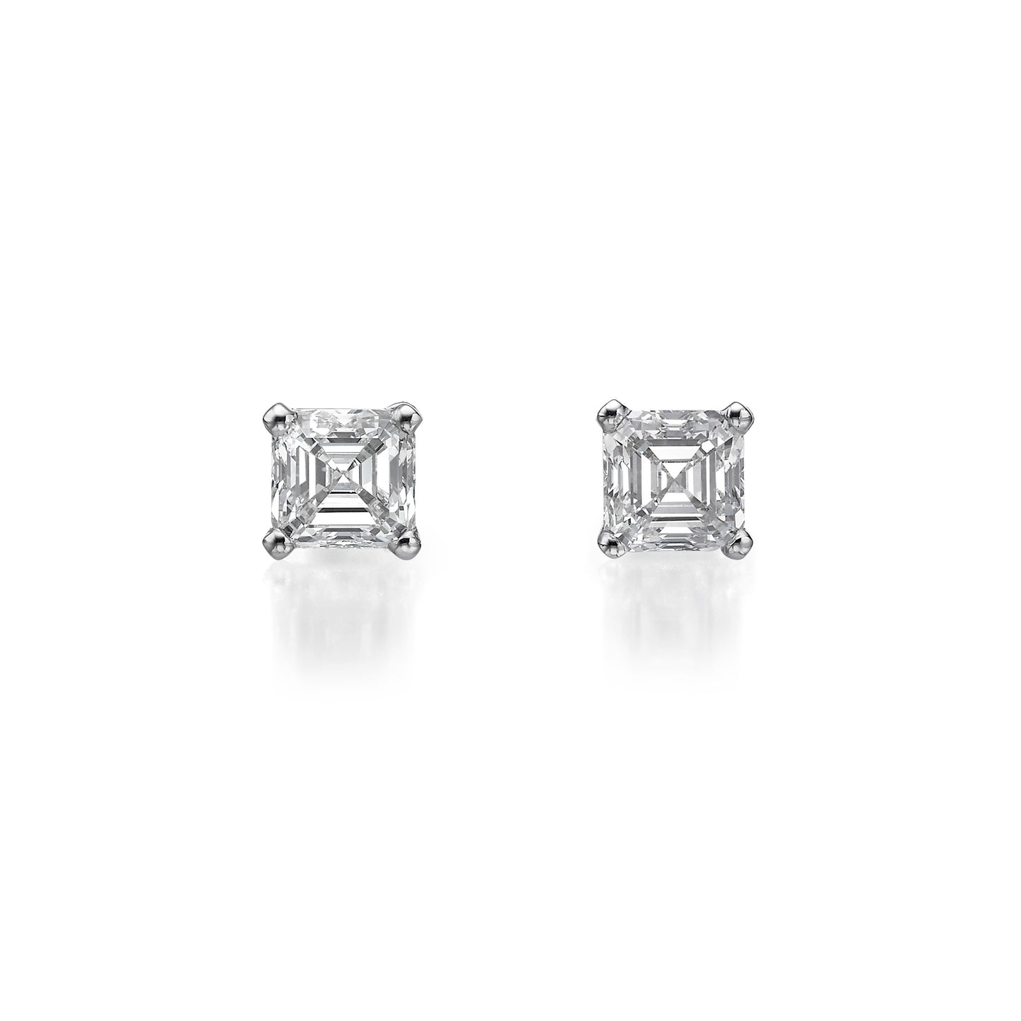 2 ct Asscher Cut Diamond Stud Earrings