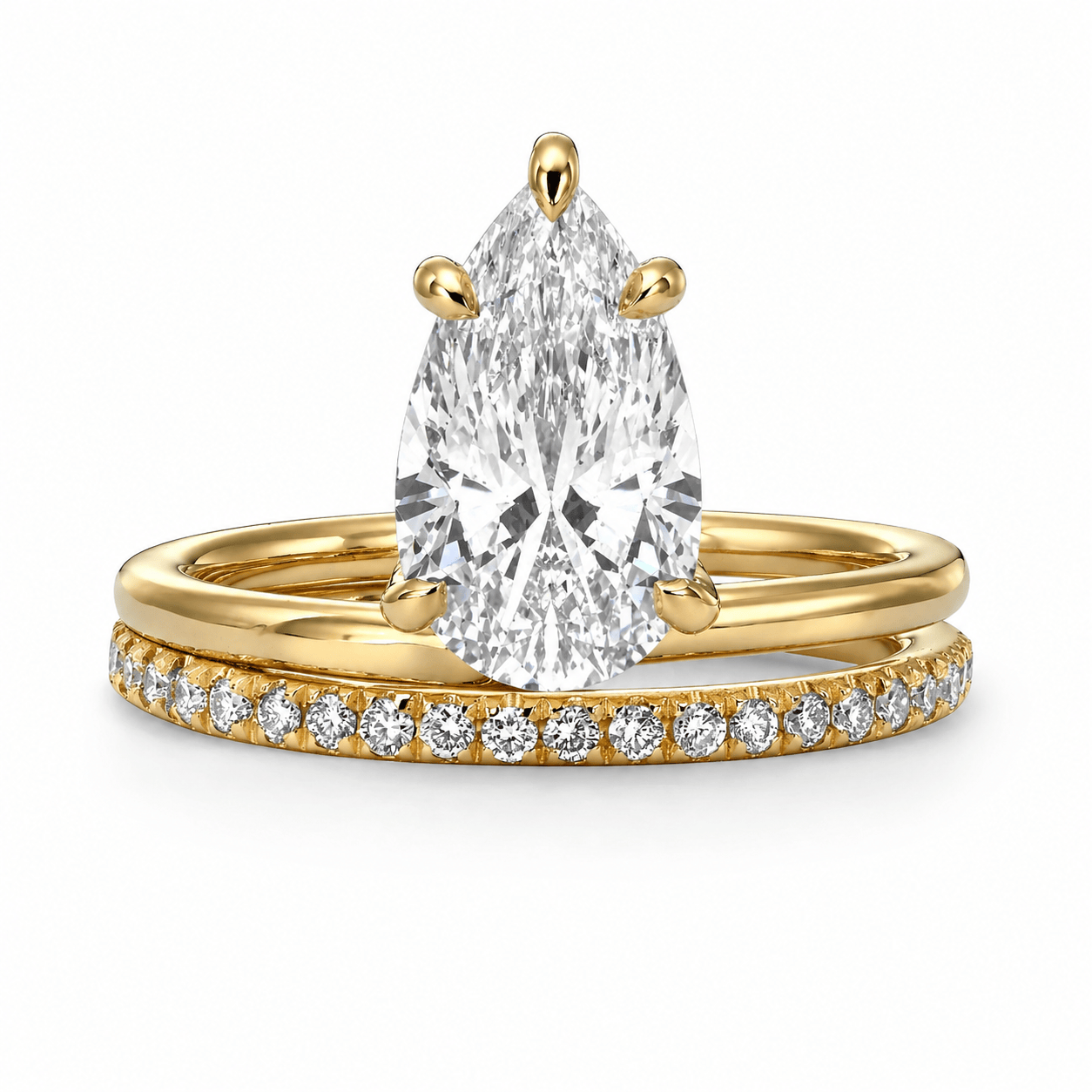 2.42 Carats Lab Grown Pear Shape Solitaire Floating Diamond Engagement Ring